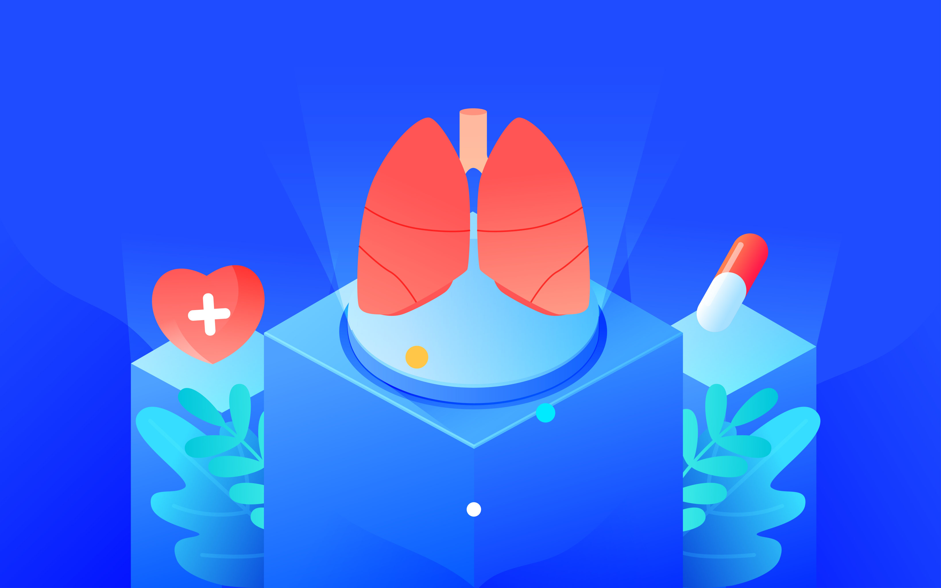 医疗健康身体器官疾病预防心肺系统矢量插画