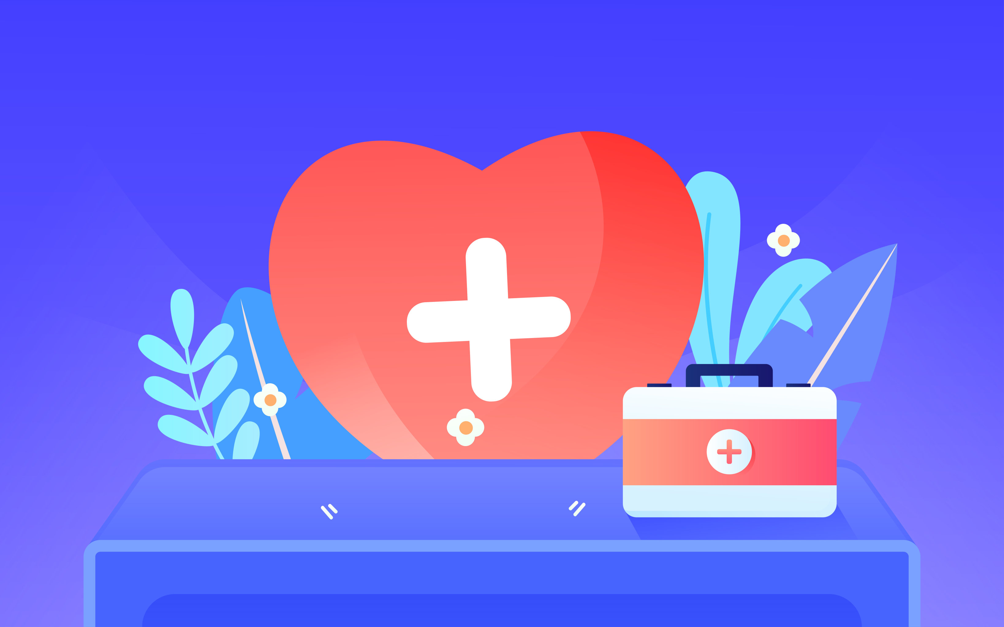 卡通医生医疗健康服务保险保单矢量插画背景