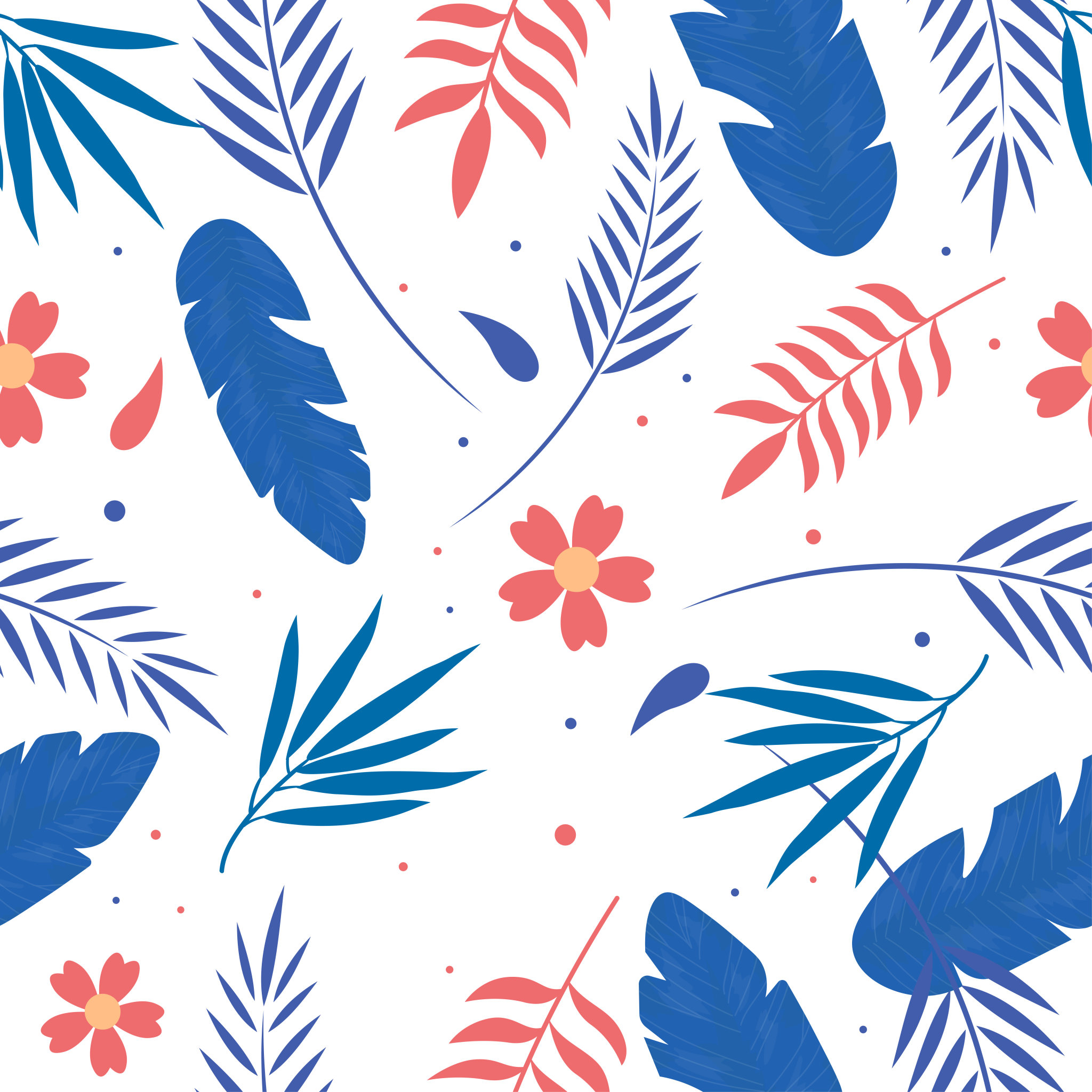 无缝图案植物叶子纹理布料包装设计插图背景