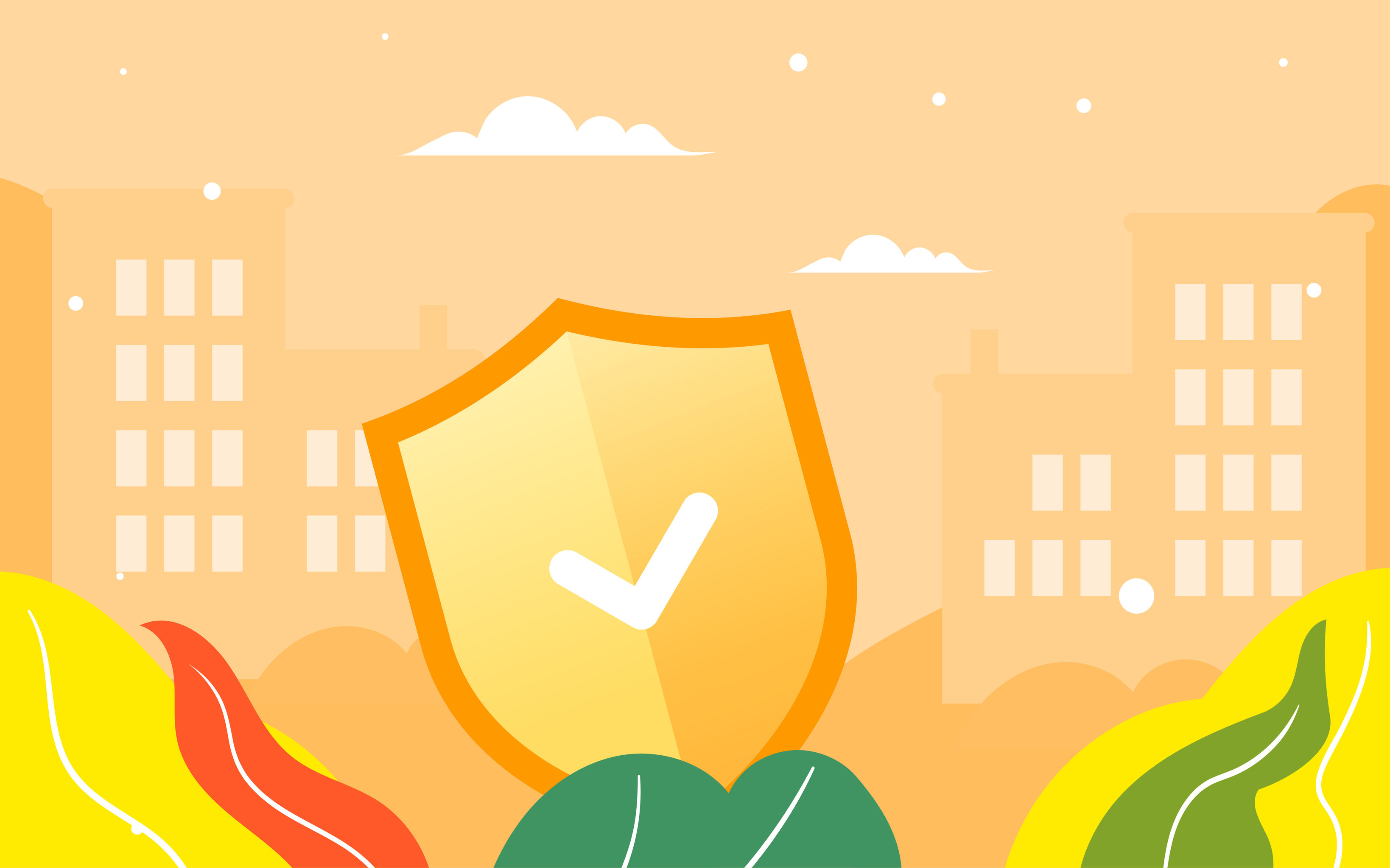 一家人健康险保险插画家庭安全守护保障海报