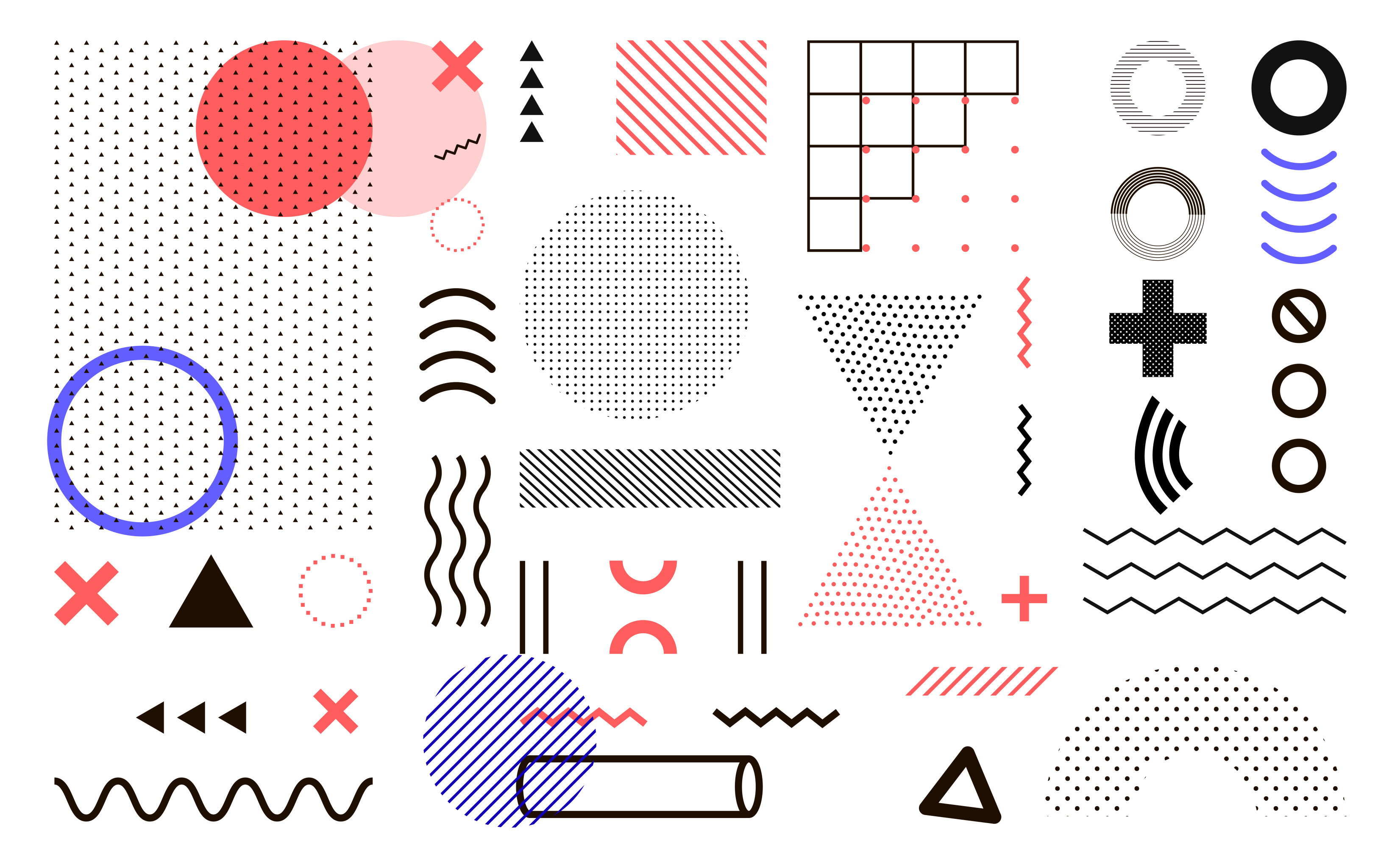 孟菲斯几何纹理形状多彩抽象图案背景素材