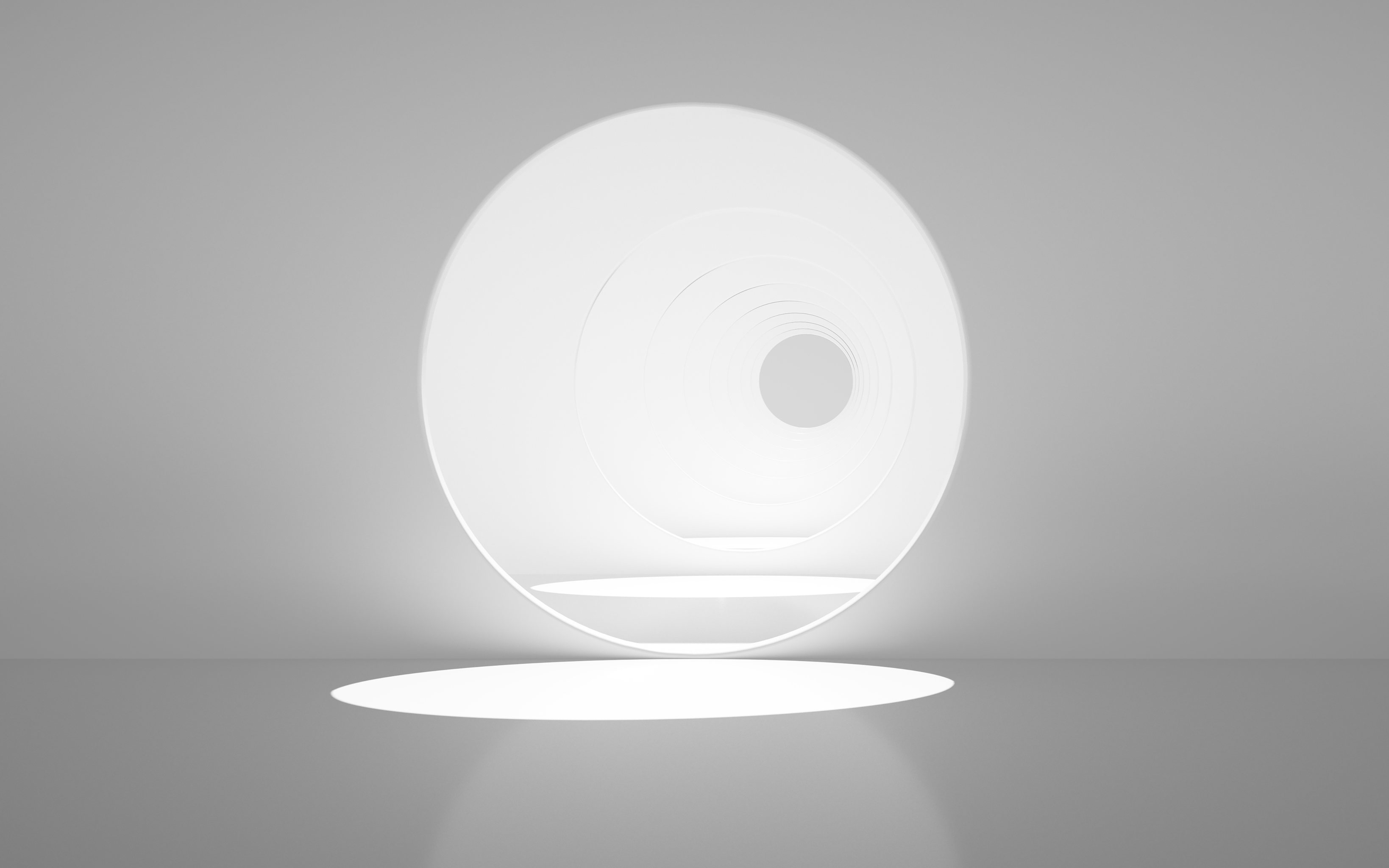 白色环状几何体背景3d渲染