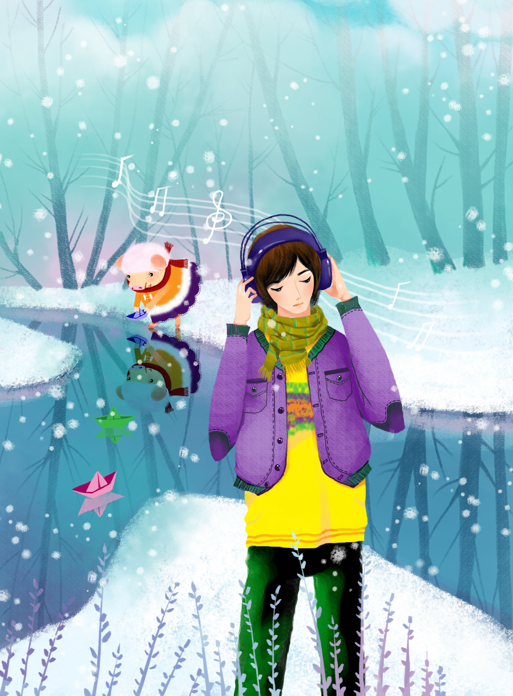 人物插画组图共3000幅-音乐是有温度的