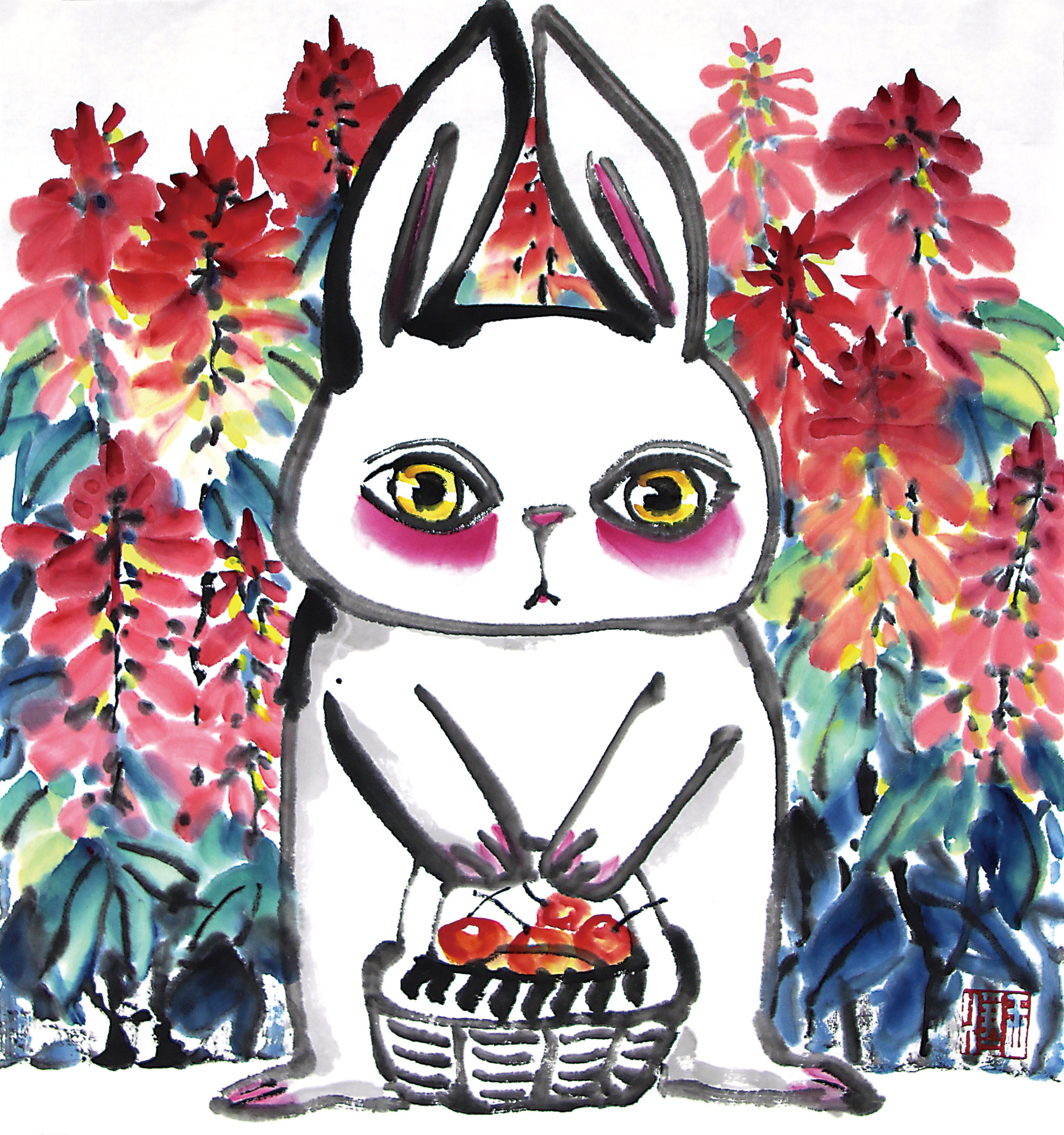 中国画十二生肖大全套共600多幅水墨画-生肖兔系列