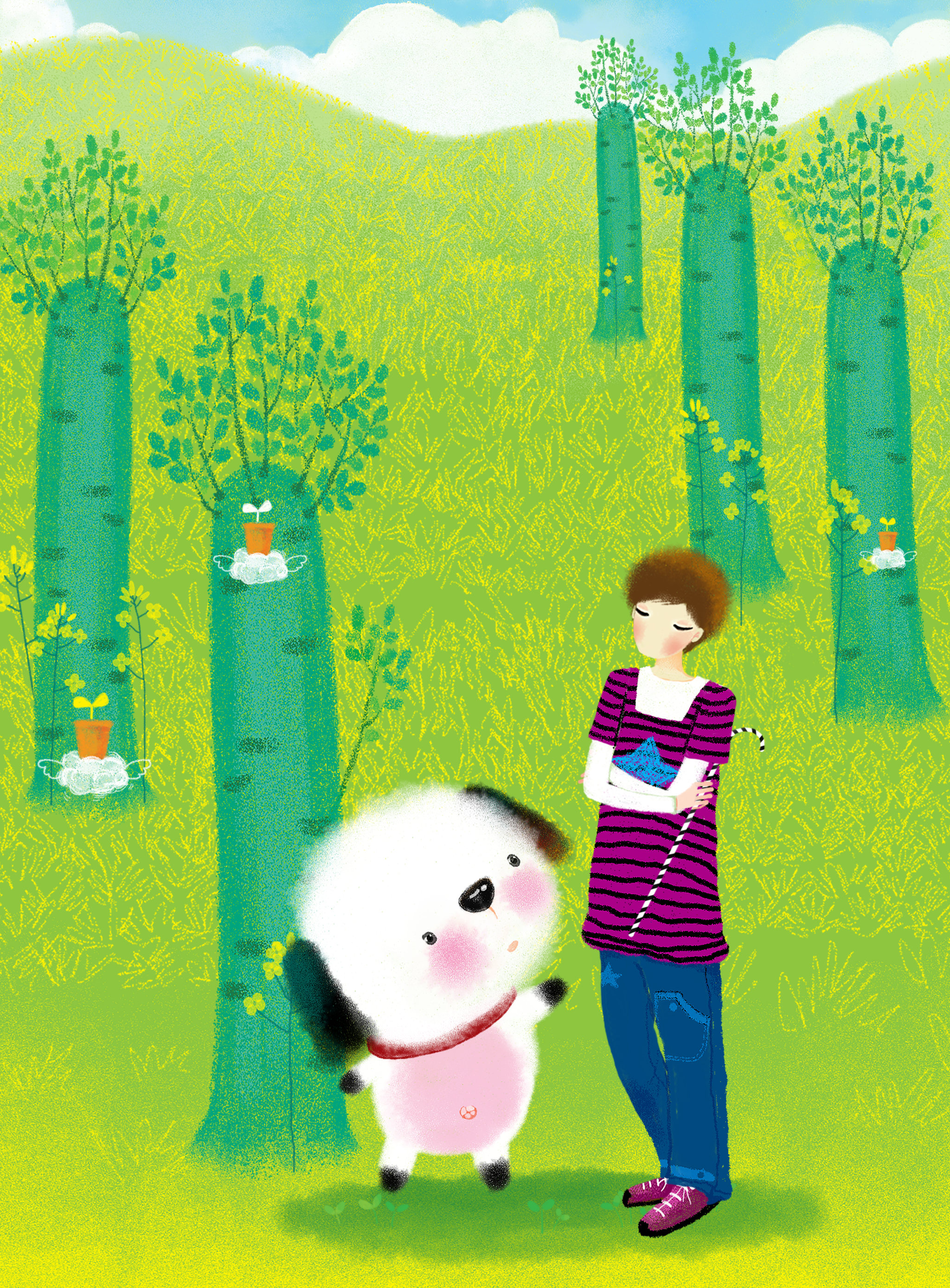 人物插画组图共3000幅-树林里来了一位魔术师