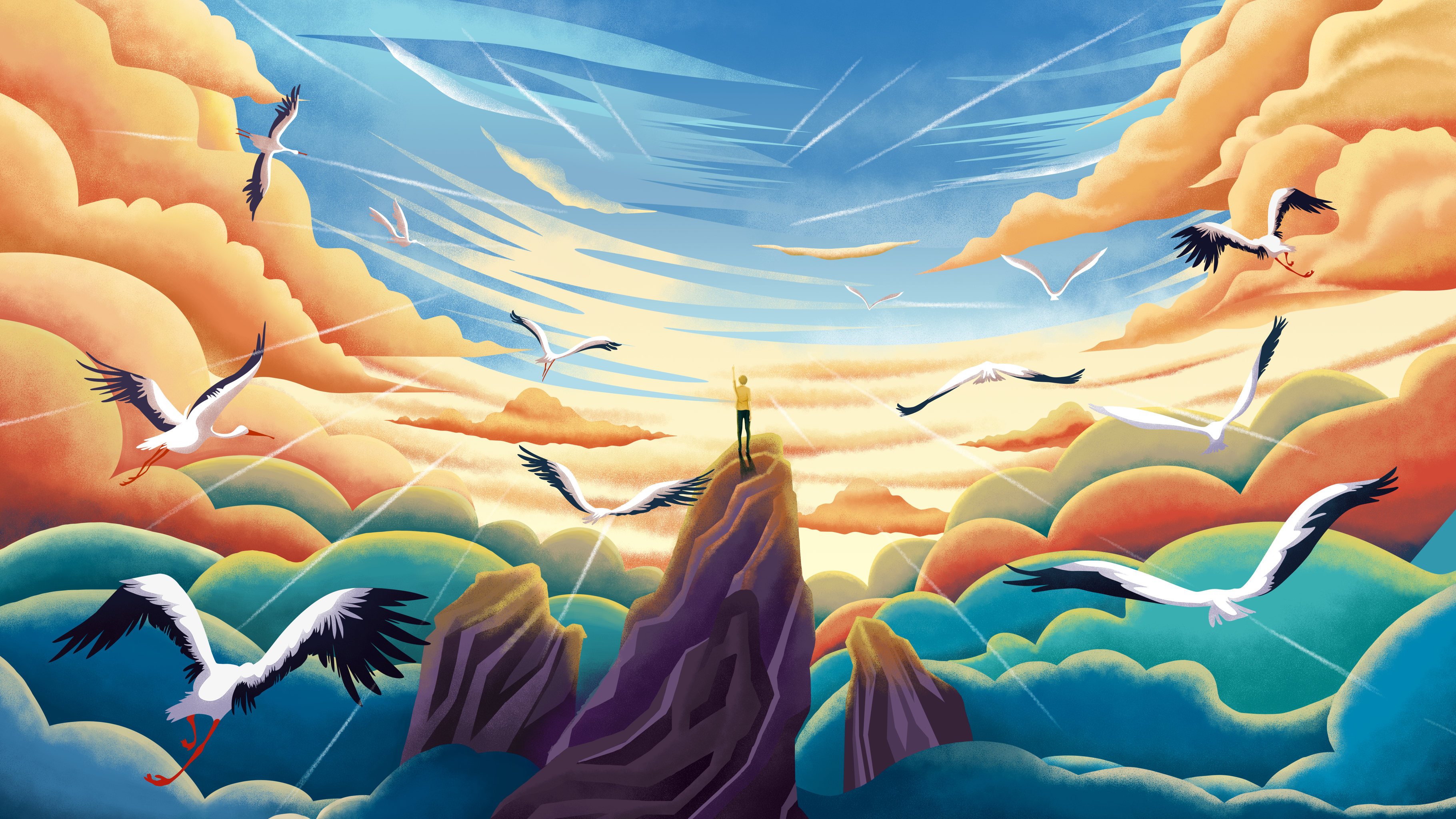 守望未来手绘插画