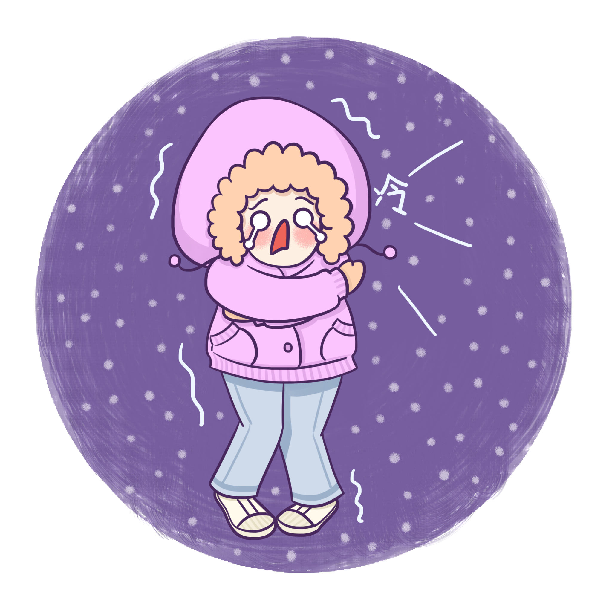 冬天冷到瑟瑟发抖的女孩