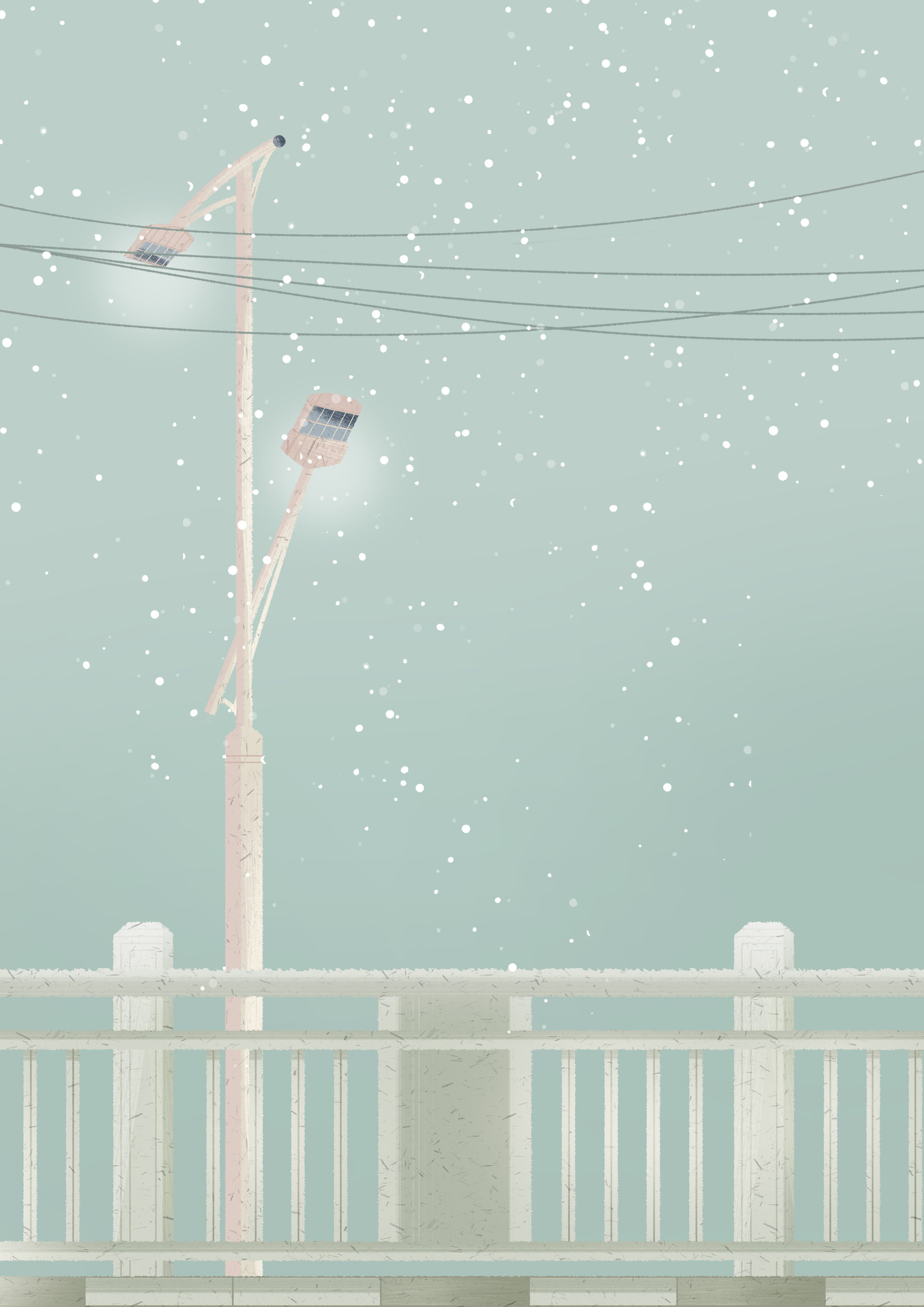 夜晚的路灯下背景素材