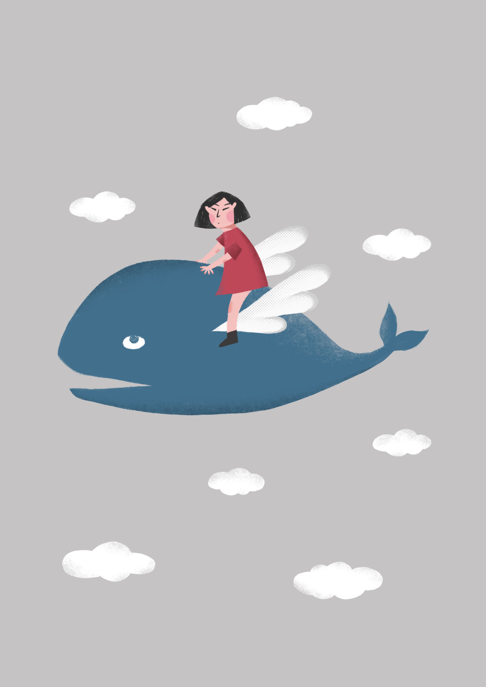 女孩系列--骑鲸鱼