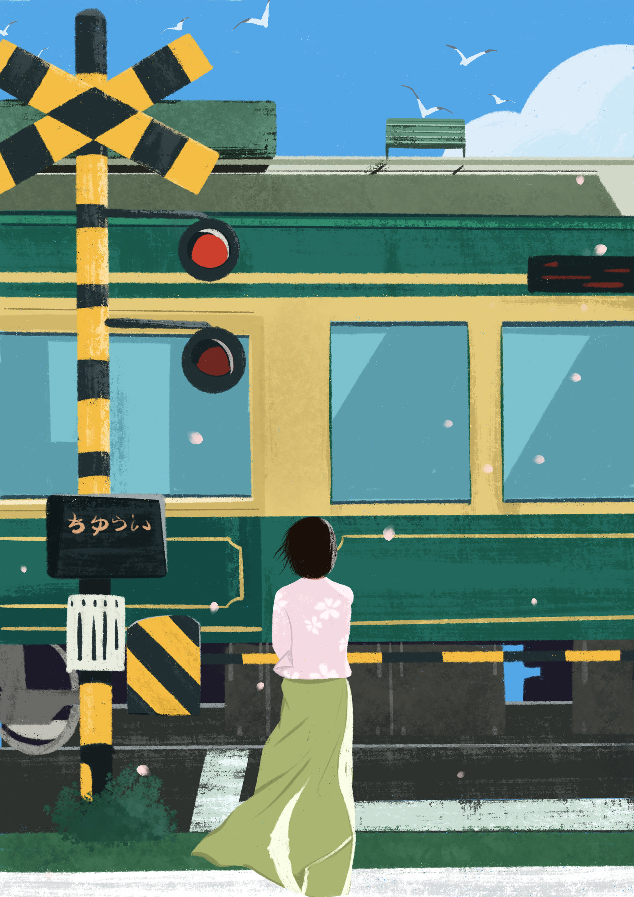 一个人的休闲时光 - 半月插画 - 原创作品 - 视觉中国(shijueme)