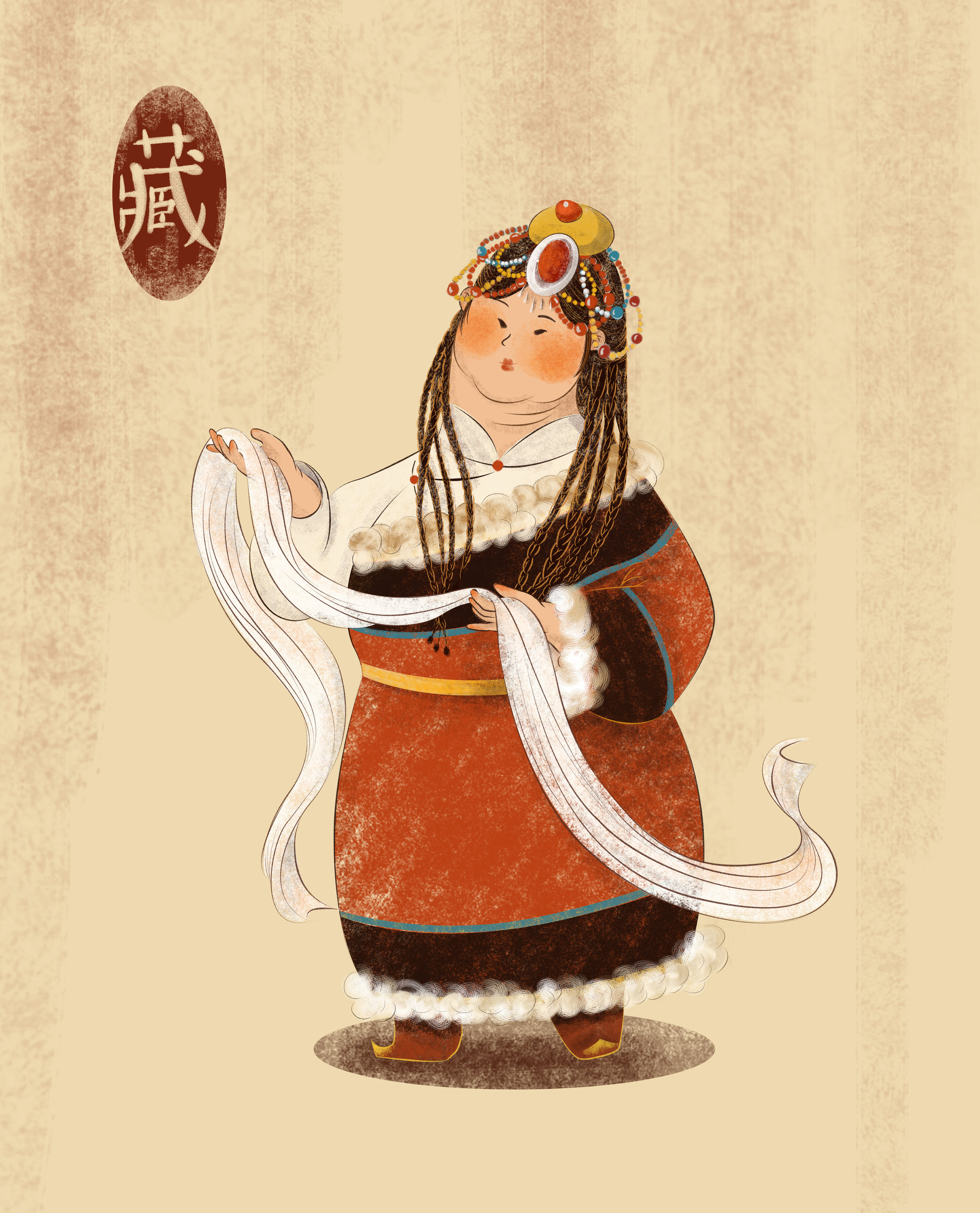 藏族胖妞 - 庞旺财 - 原创作品 - 视觉中国(shijueme)