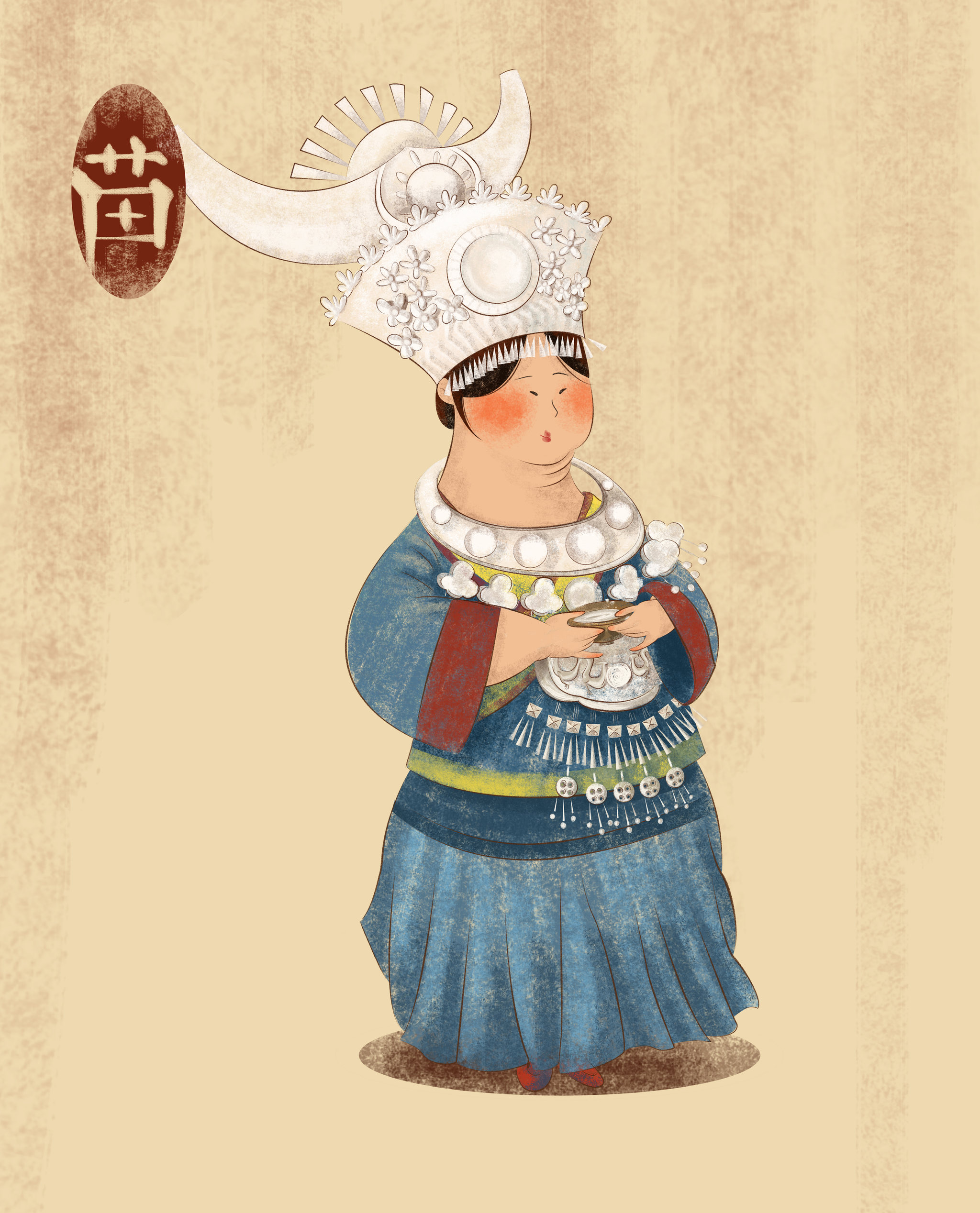 苗族胖妞 - 庞旺财 - 原创作品 - 视觉中国(shijueme)