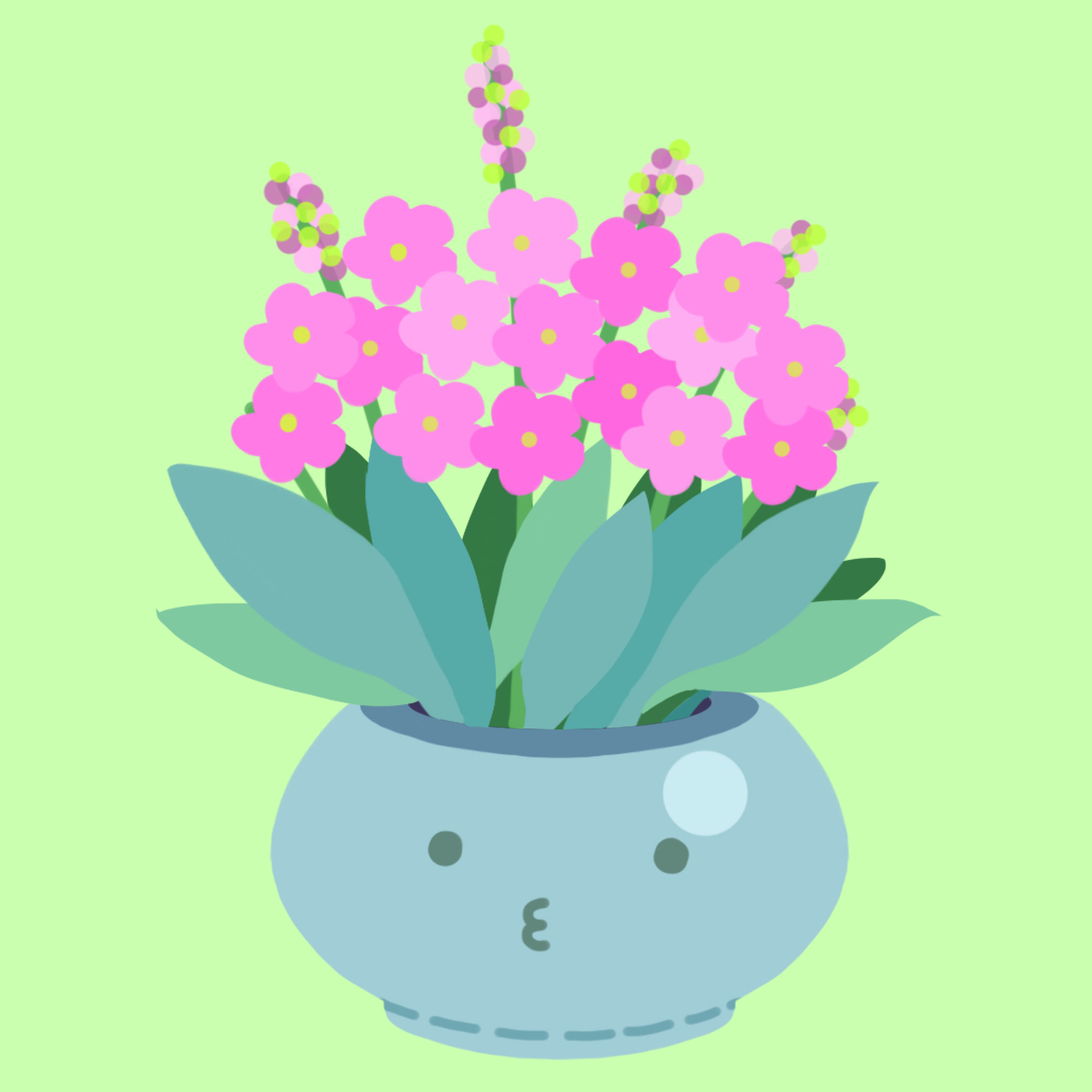 紫罗兰平面花卉装饰图案 - 画画的黑羊羊 - 原创作品 - 视觉中国