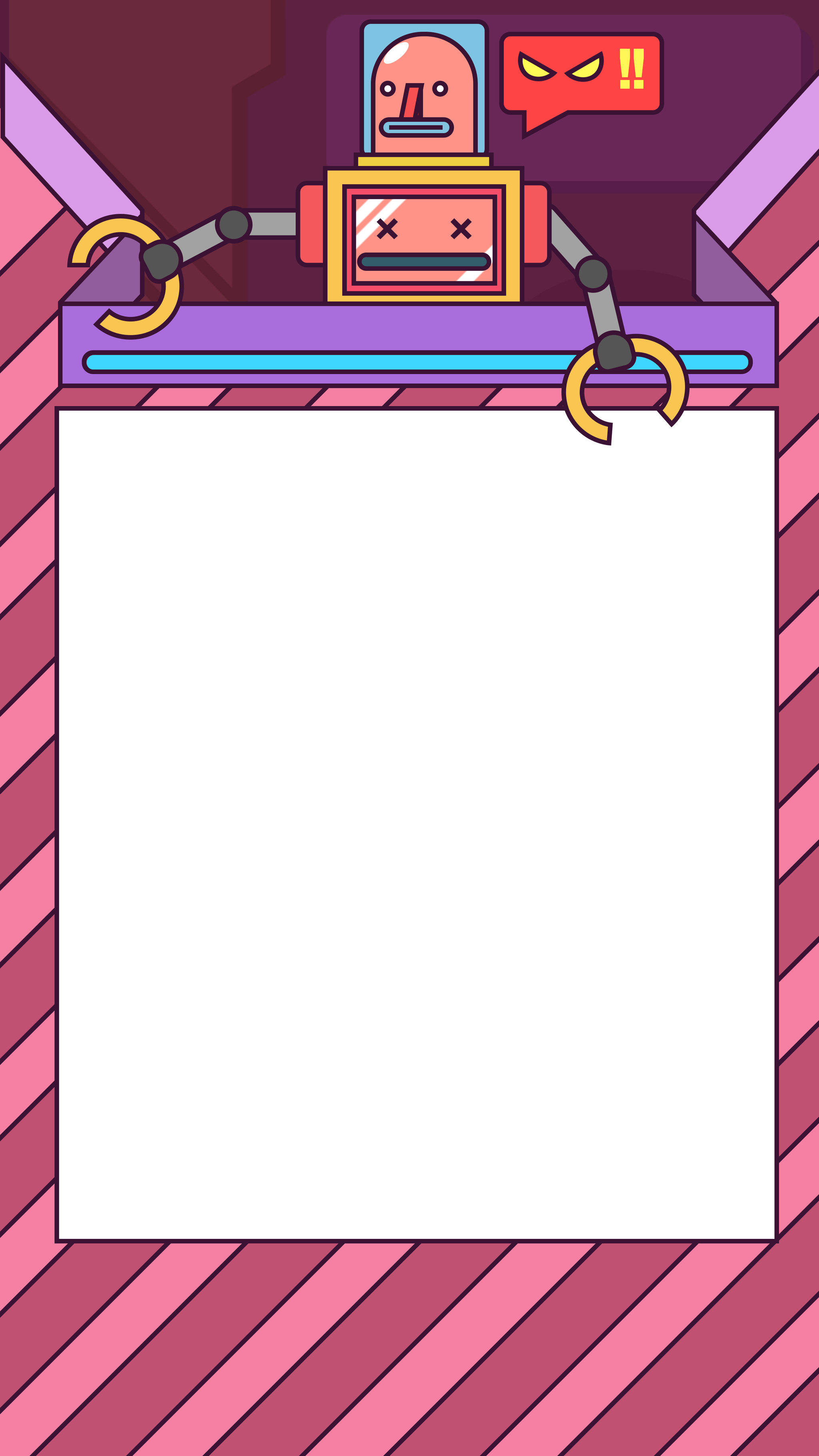 搞怪机器人背景板白板素材 - 画画的黑羊羊 - 原创作品 - 视觉中国