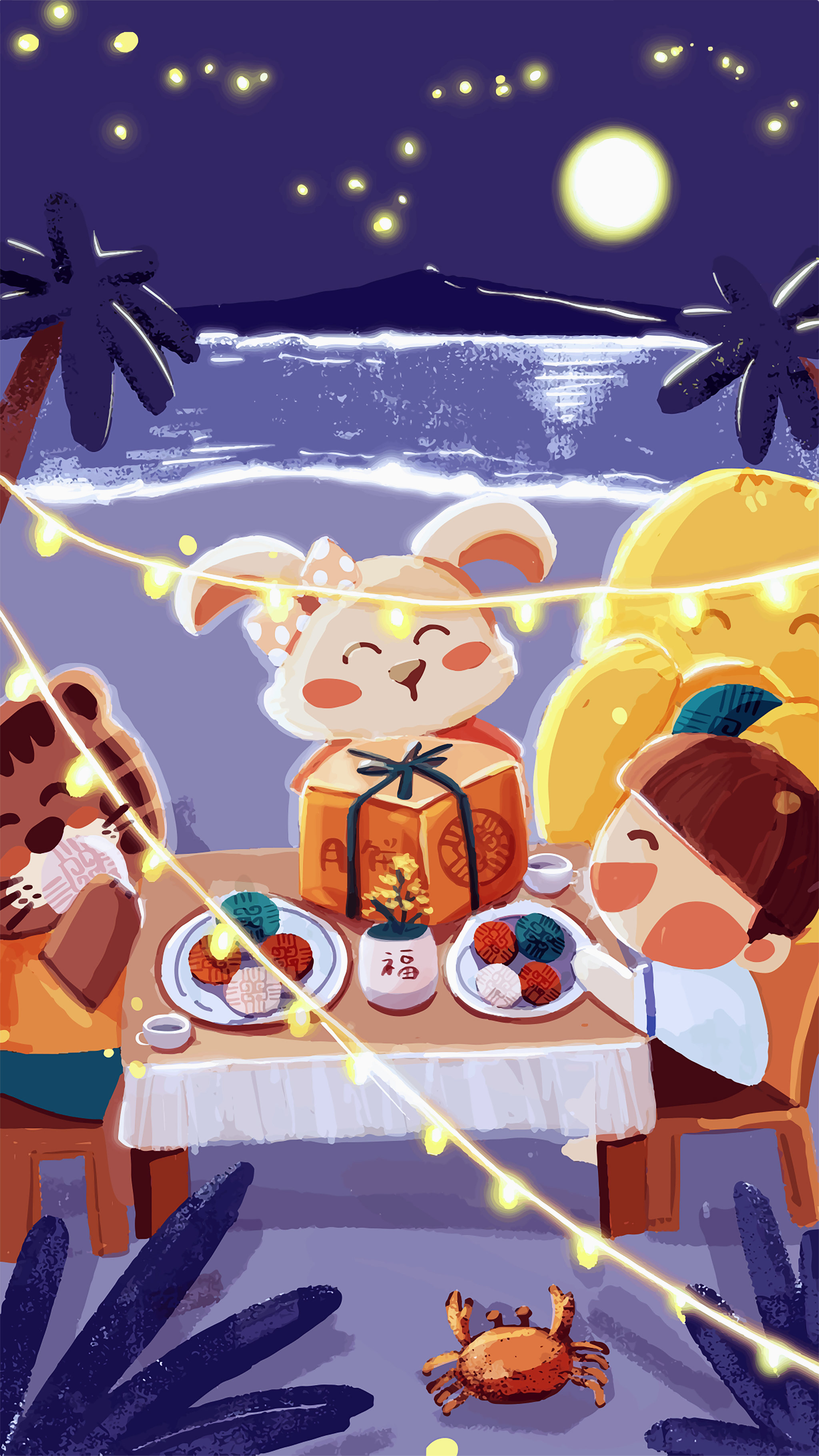 中秋节赏月吃月饼