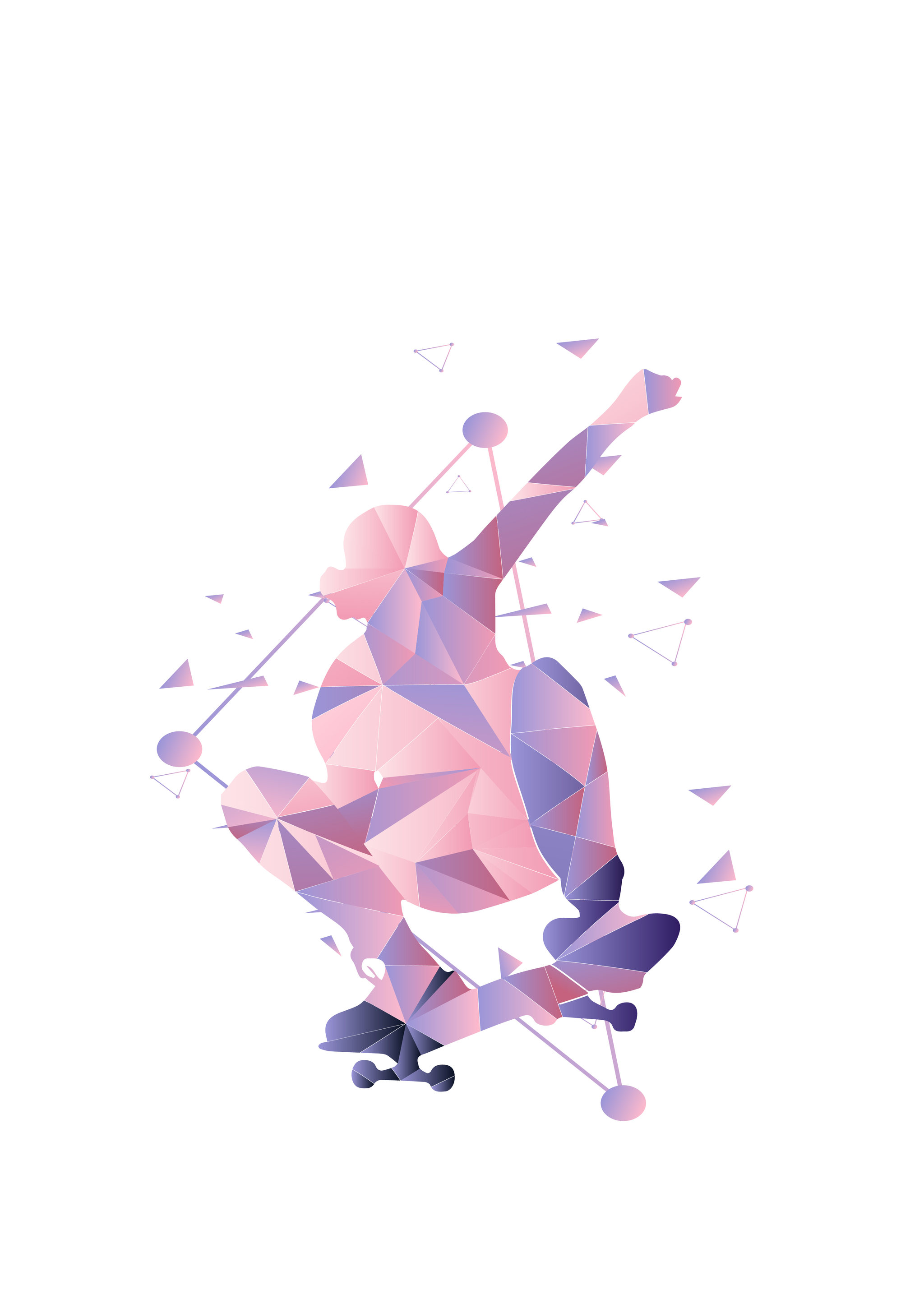 抽象运动人物矢量插画滑板