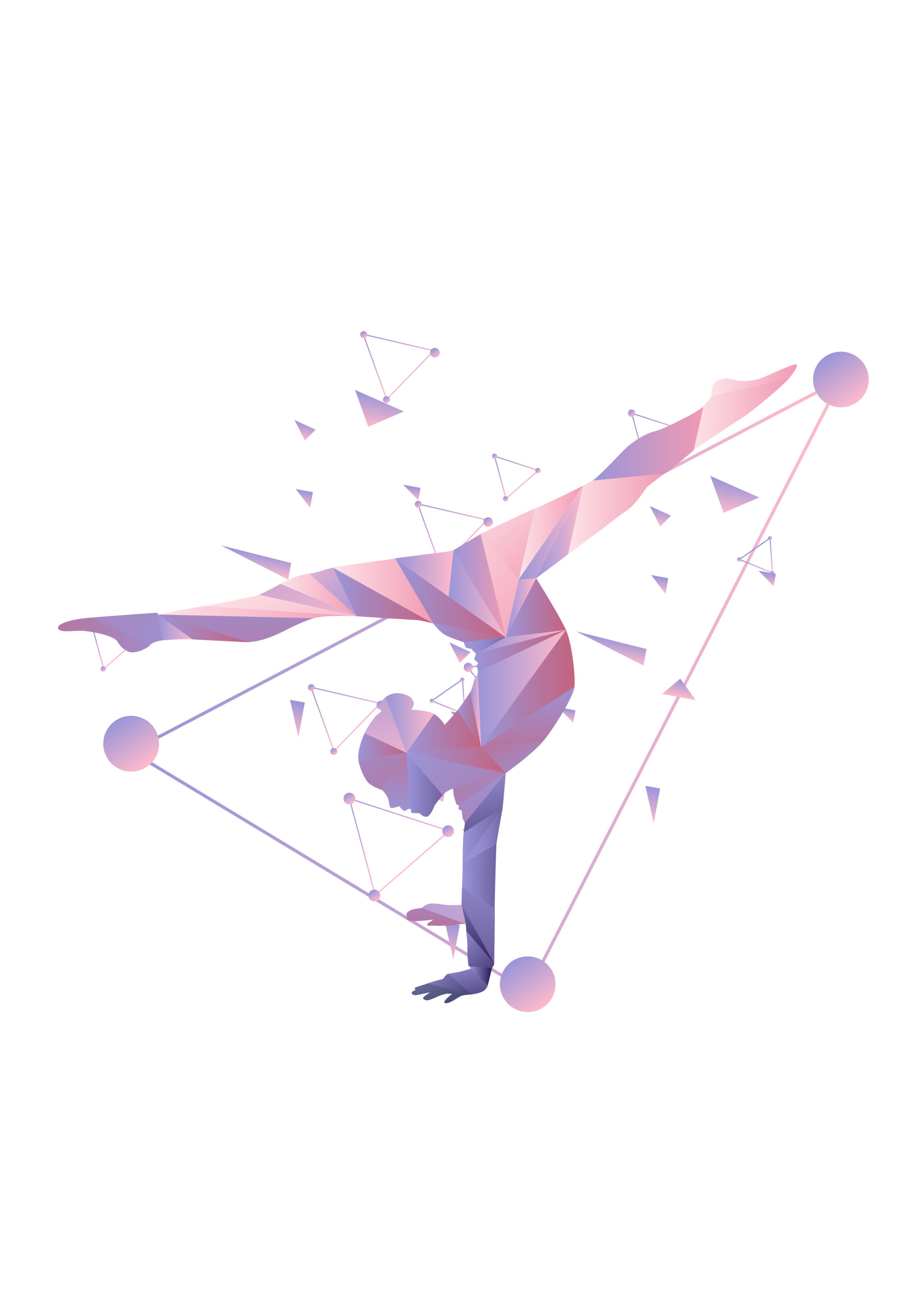 抽象风运动人物网球体操配色1