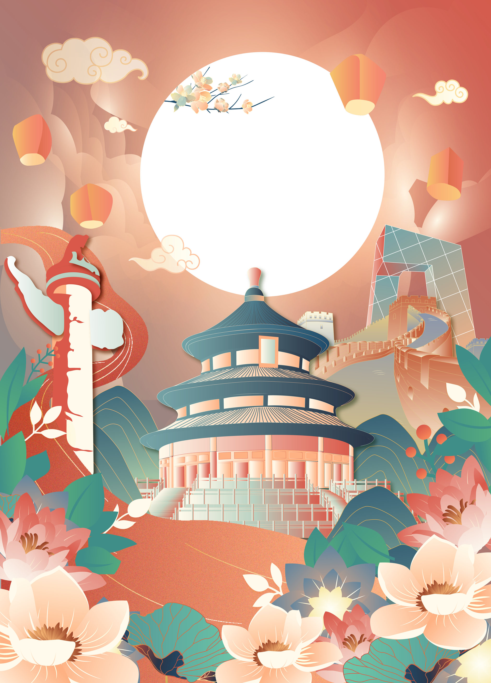 地标建筑国风矢量插画 - connie康妮 - 原创作品 - 视觉中国(shijueme