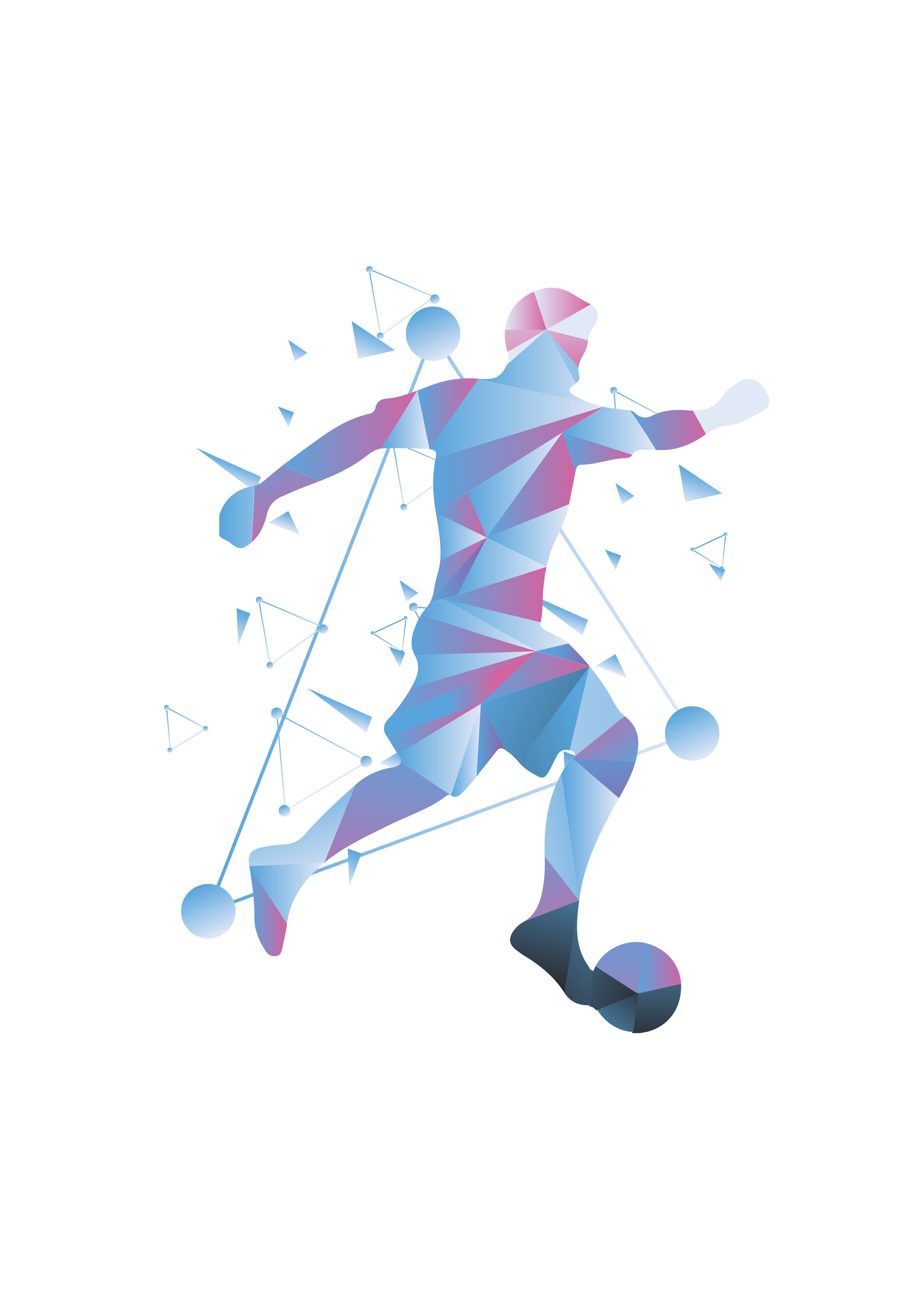 抽象风运动人物足球配色2