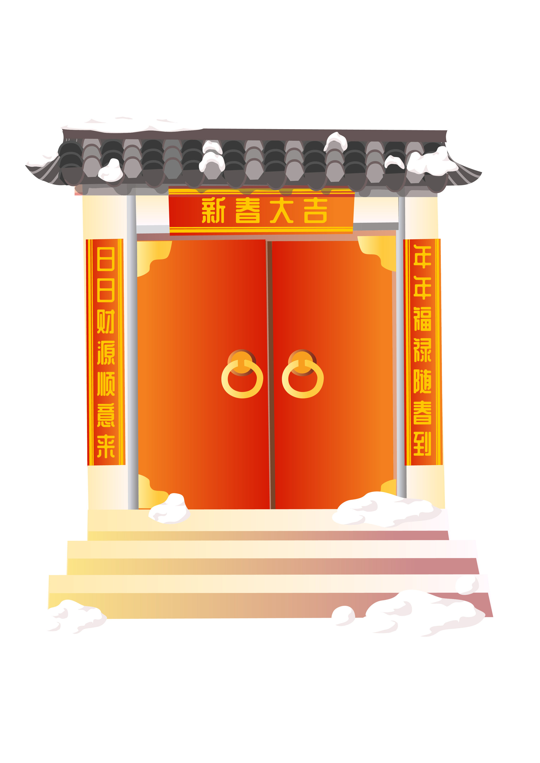 春节乡村木门对联无字