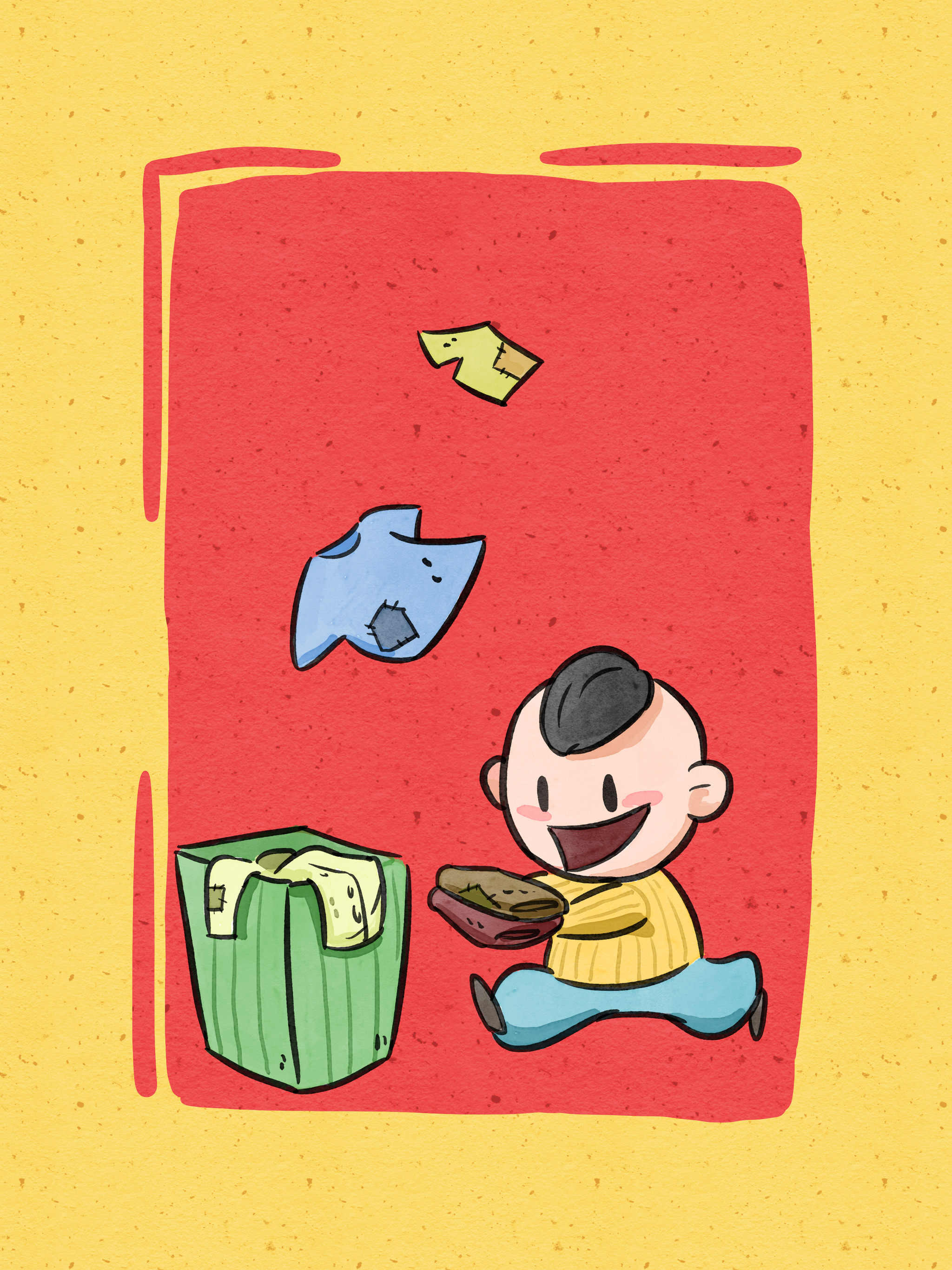 复古可爱插画年俗系列-大年初六