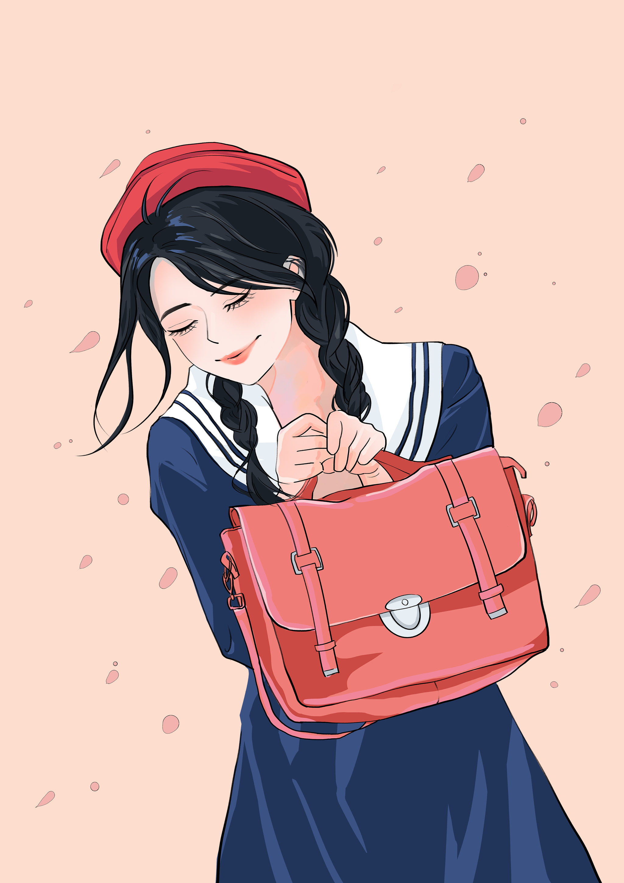 手绘日系可爱少女头像插画 - 吃饱饱w - 原创作品 - 视觉中国(爱视觉)