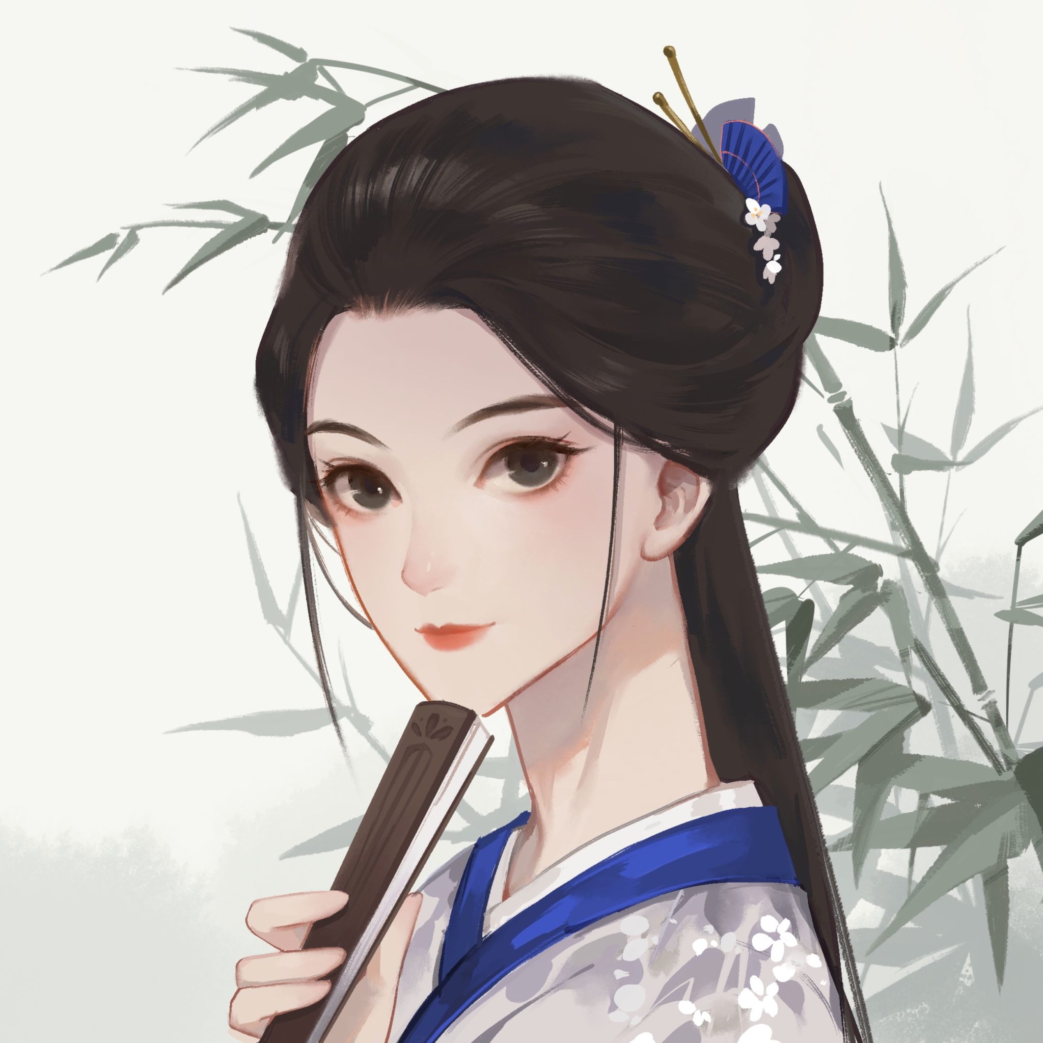 古风,唯美,少女,插画,水墨,国风,头像