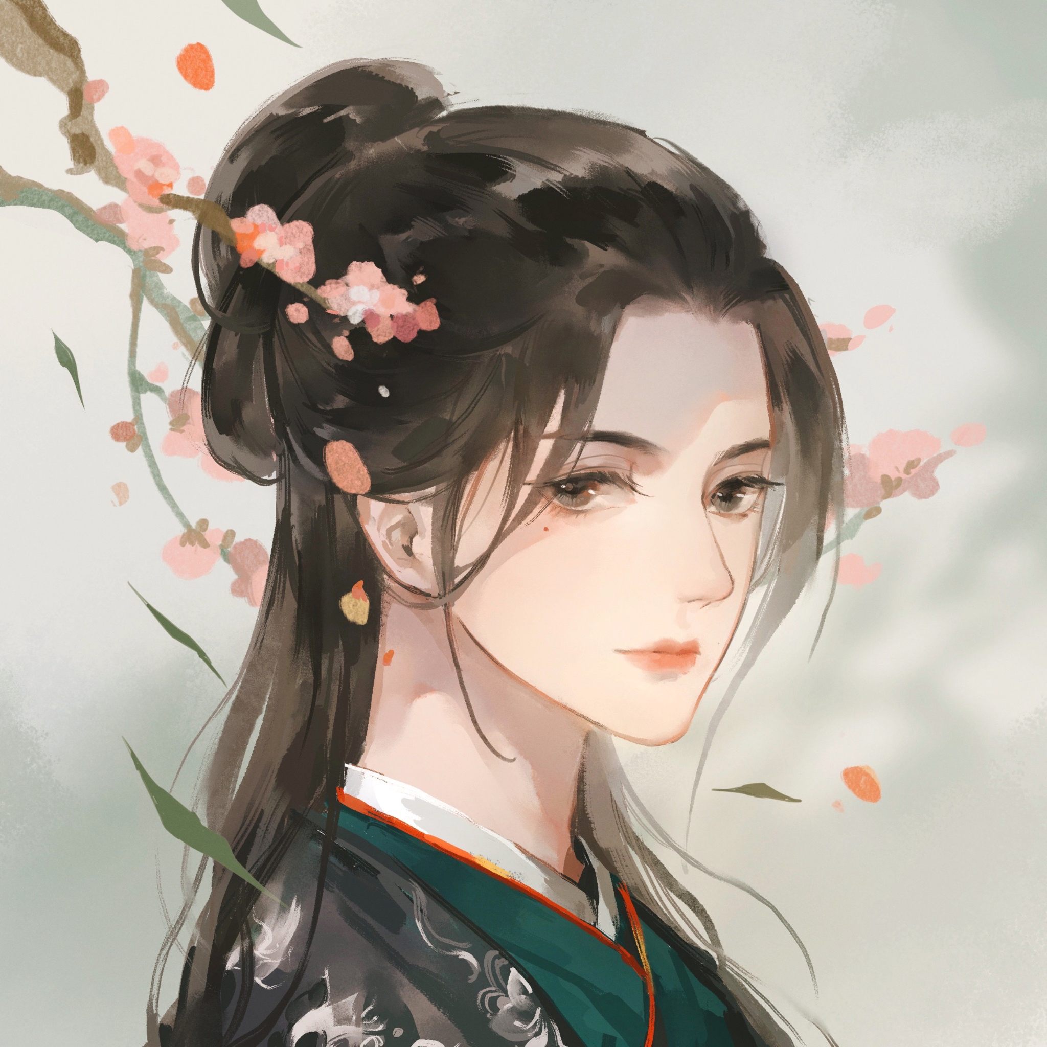 古风,唯美,少女,插画,水墨,国风,头像