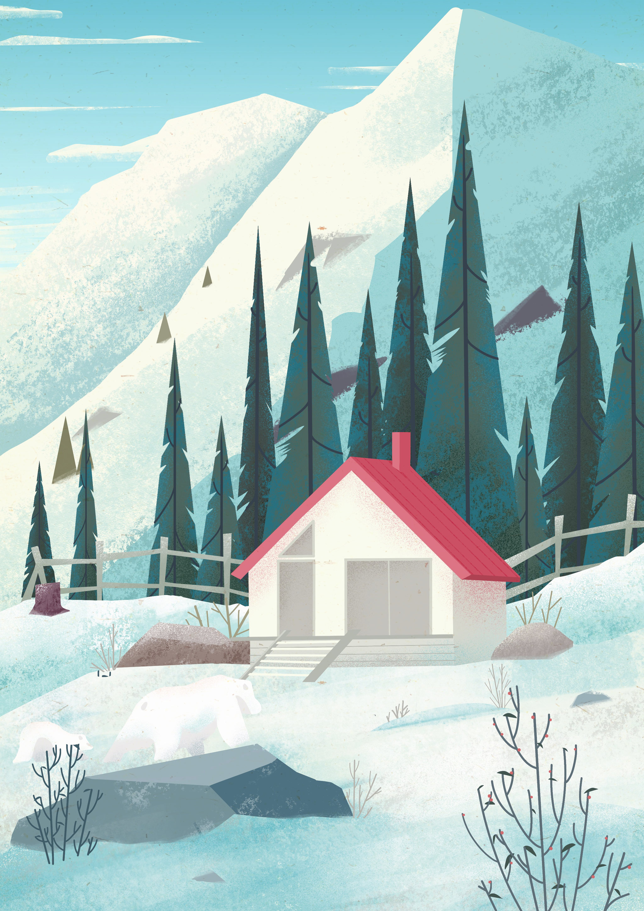 扁平风景系列插画