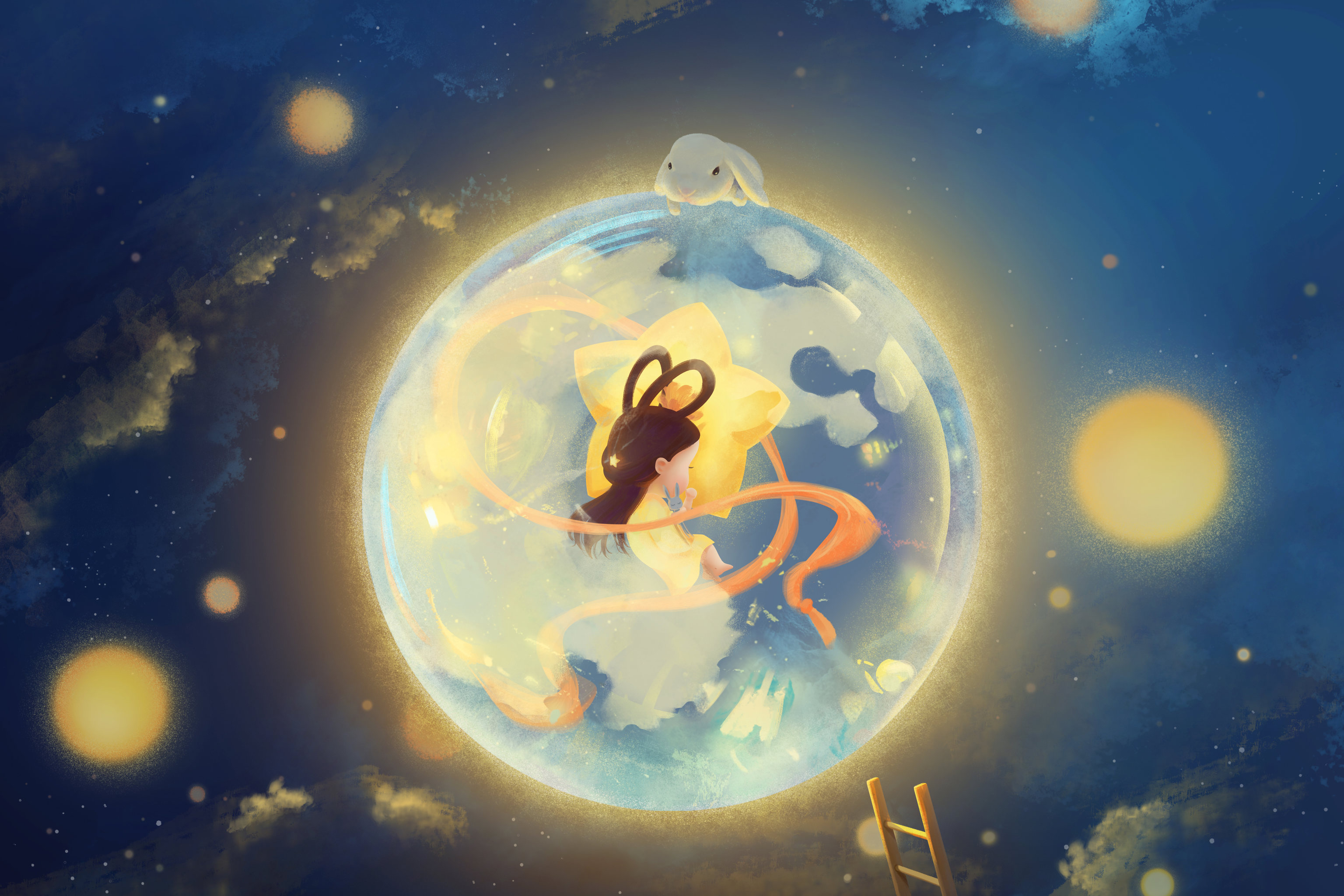 中秋节创意插画