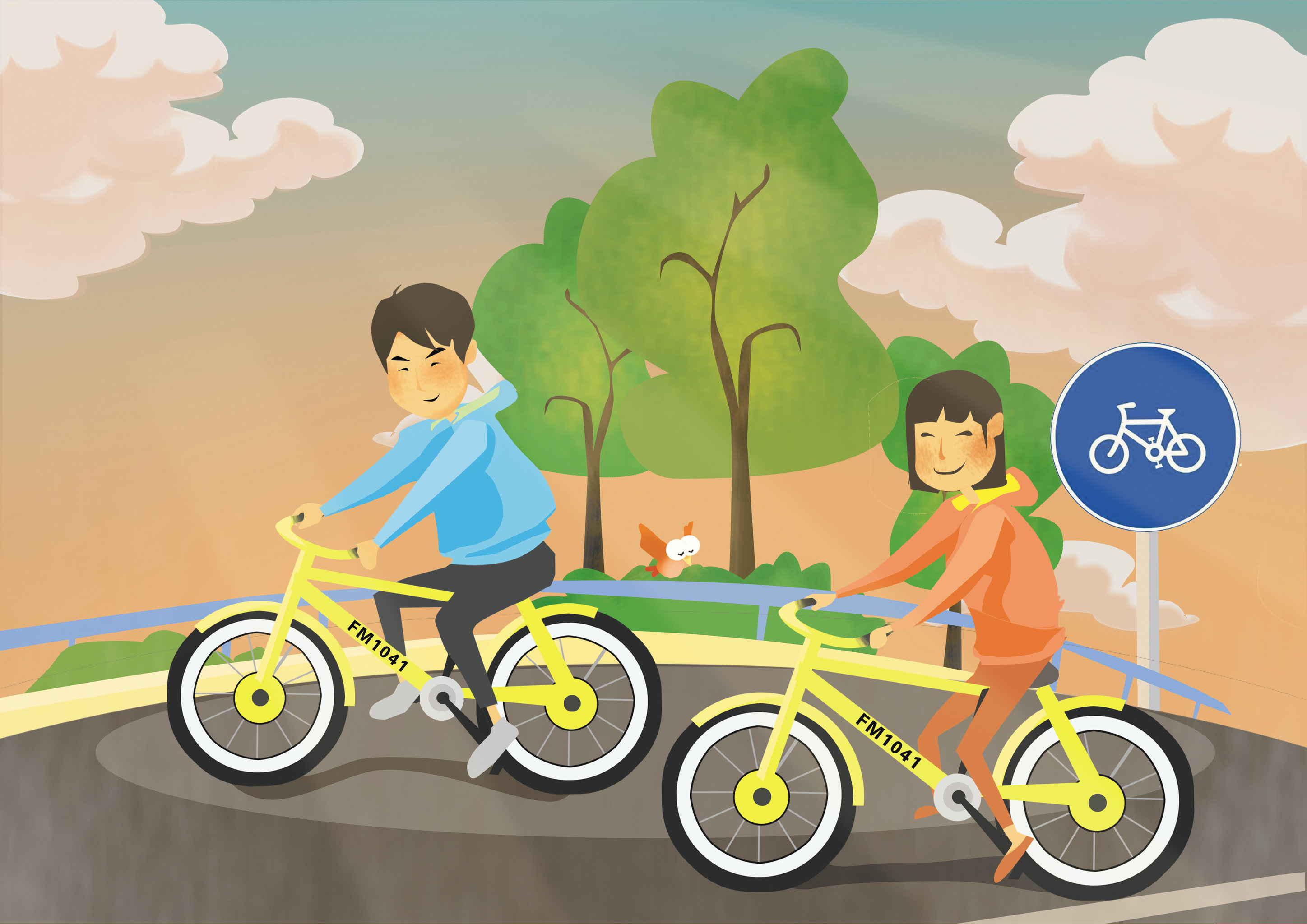 交通安全公益插画