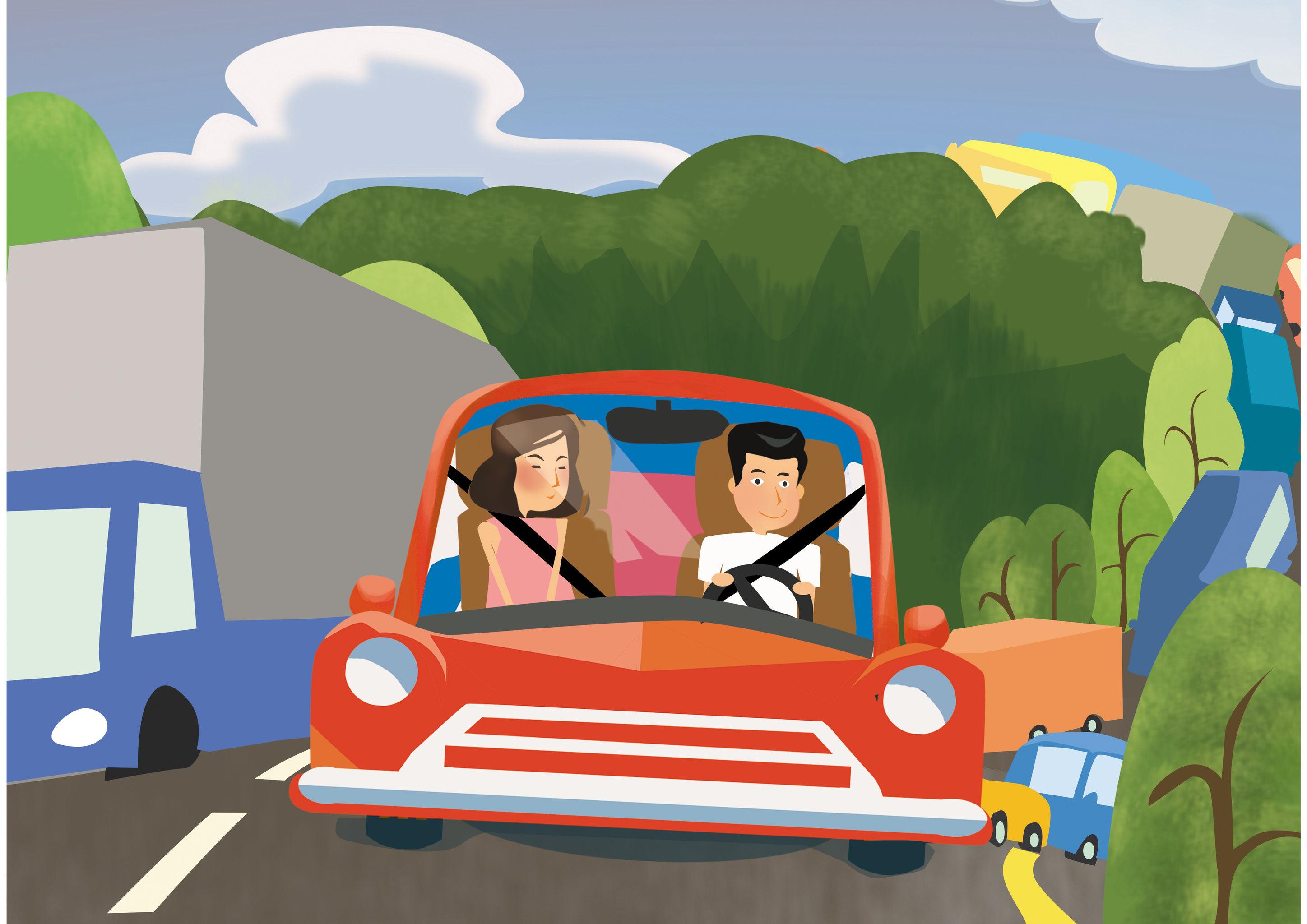 交通安全公益插画