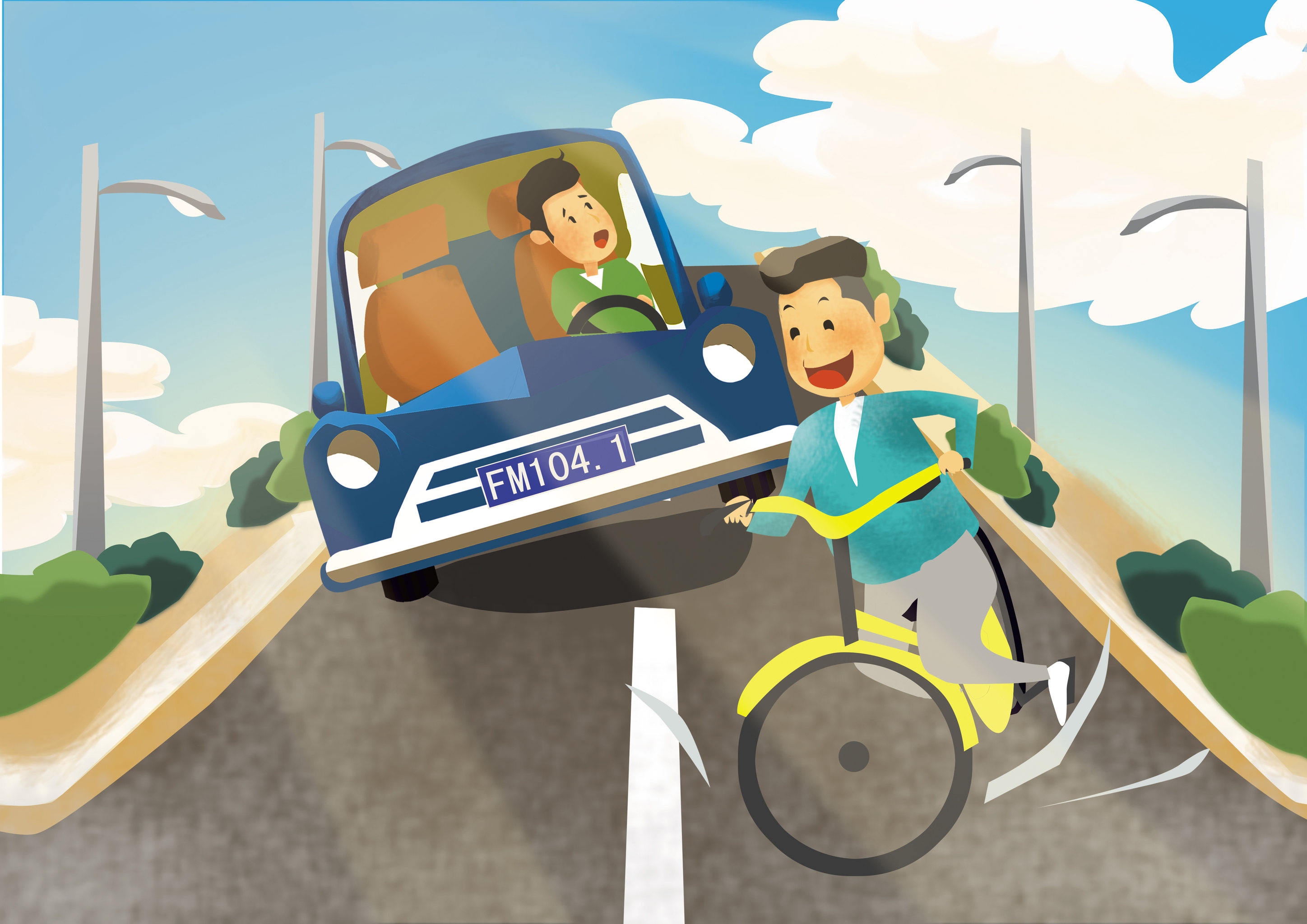 交通安全公益插画