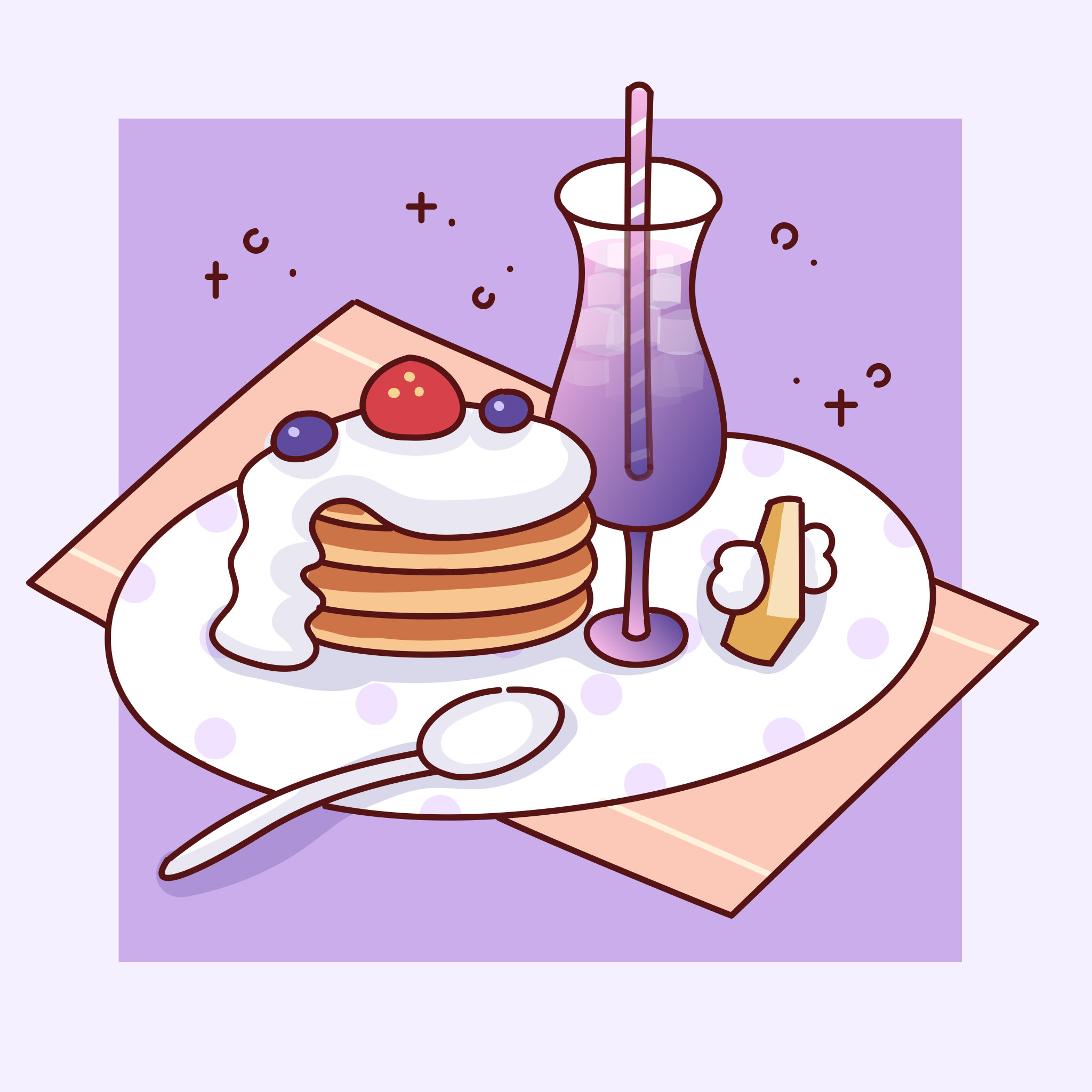 美食下午茶矢量插画