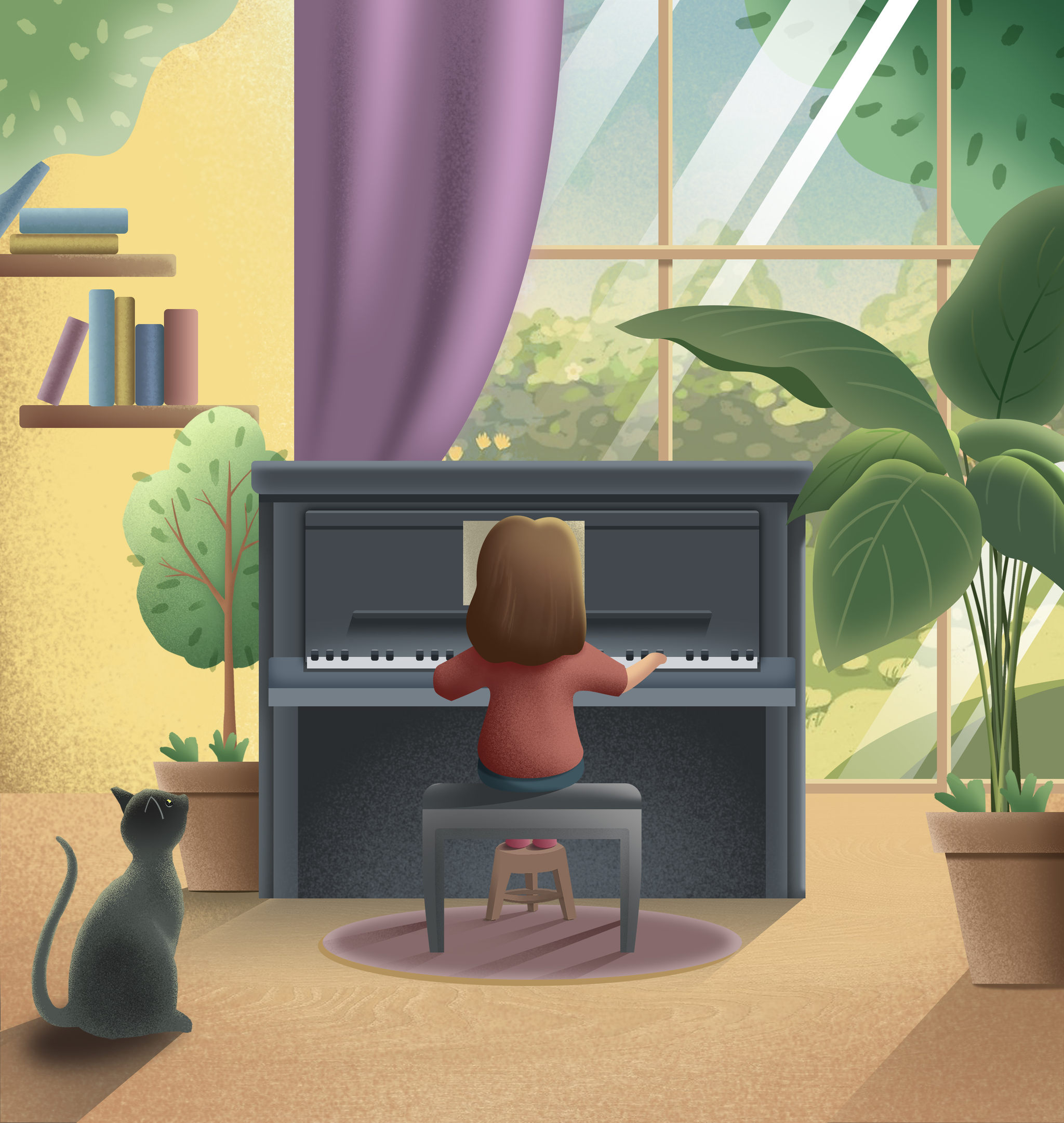 弹琴- 空棘鱼刺 - 原创作品 - 视觉中国(shijueme)