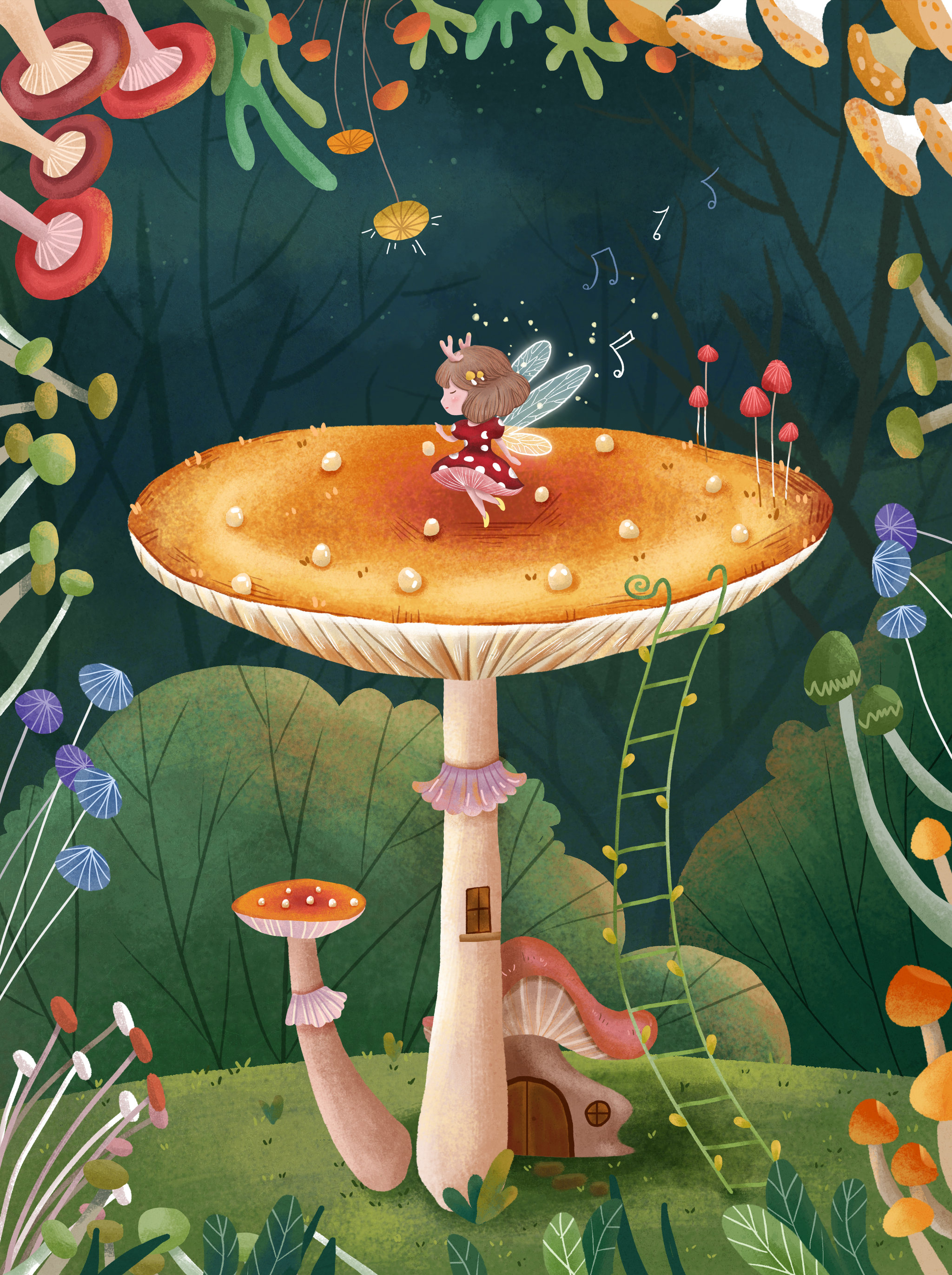 蘑菇精灵的森林舞会 - 雪灵 - 原创作品 - 视觉中国(shijueme)