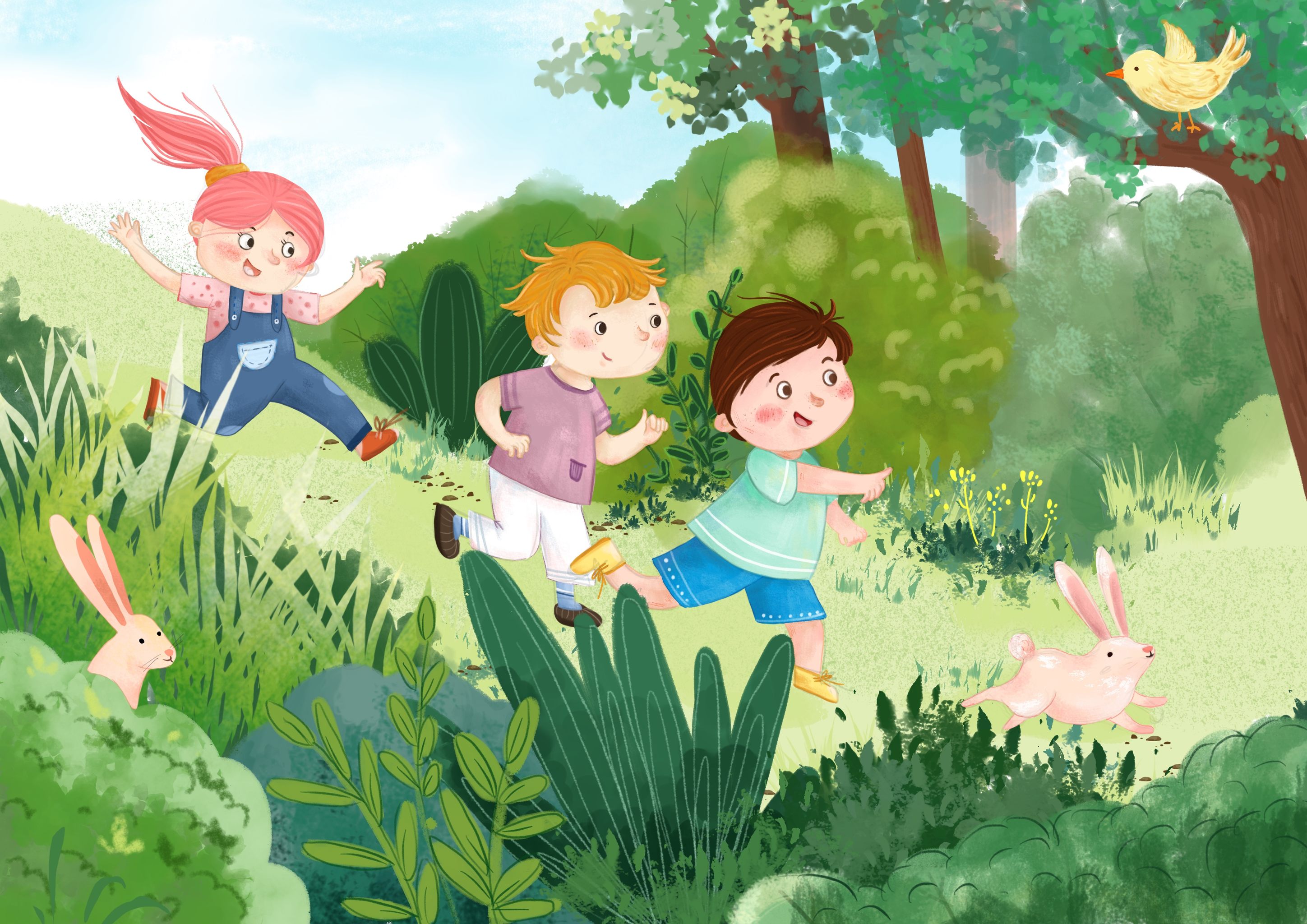 夏日玩耍的朋友