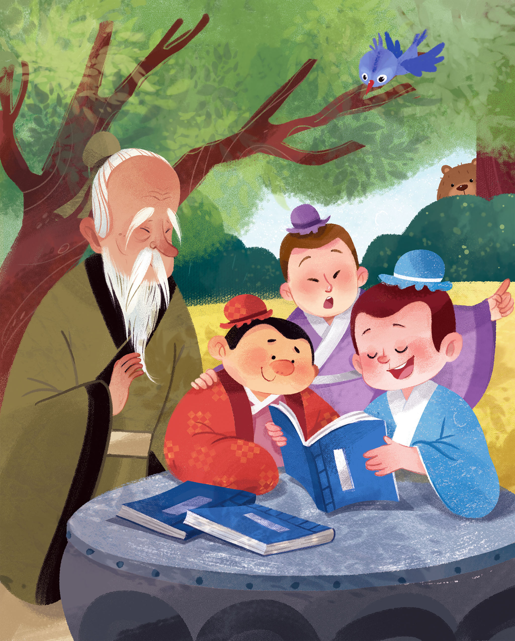 勤奋好学 - 儿童插画师-momo - 原创作品 - 视觉中国(shijueme)