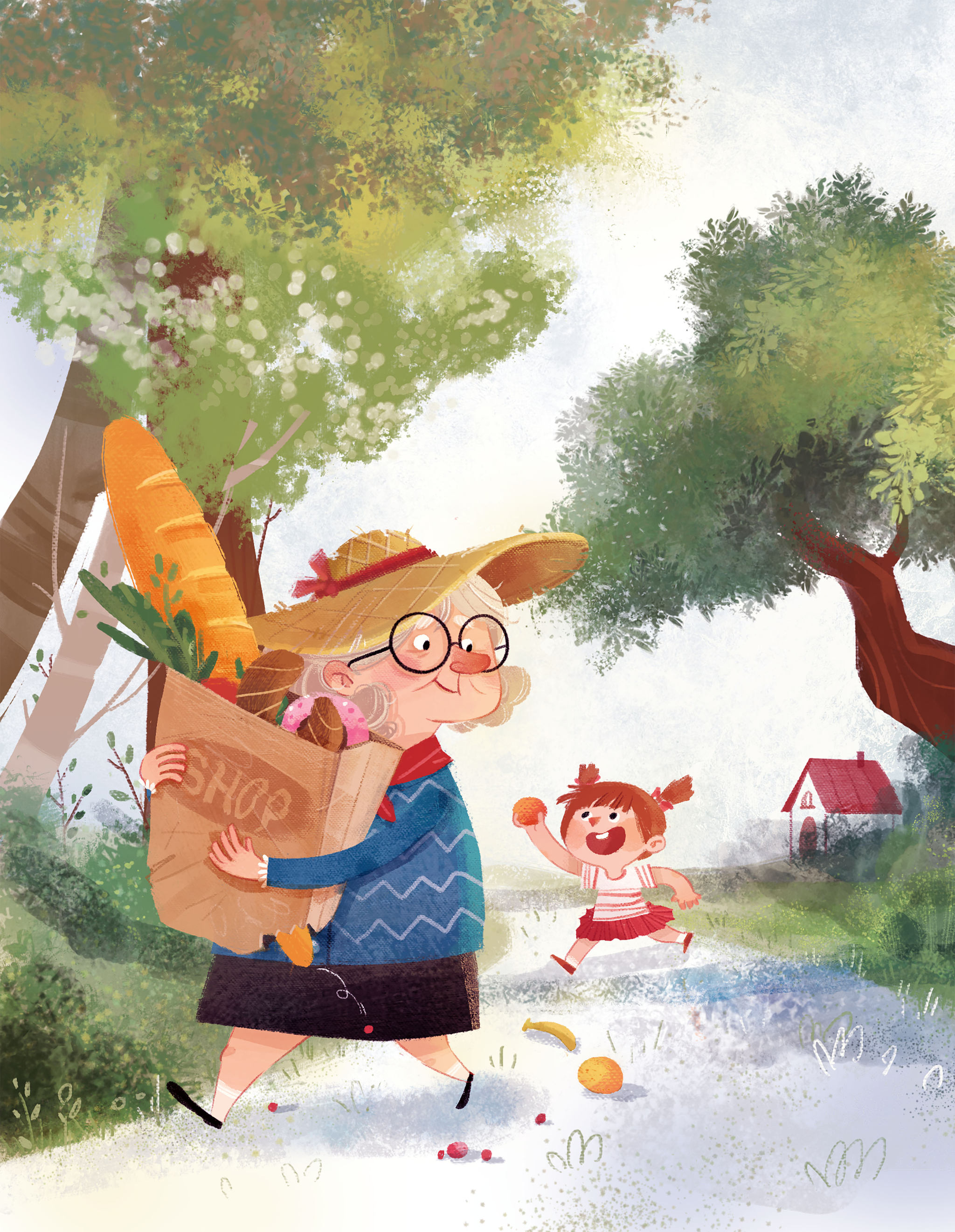 奶奶- 儿童插画师-momo - 原创作品 - 视觉中国(shijueme)