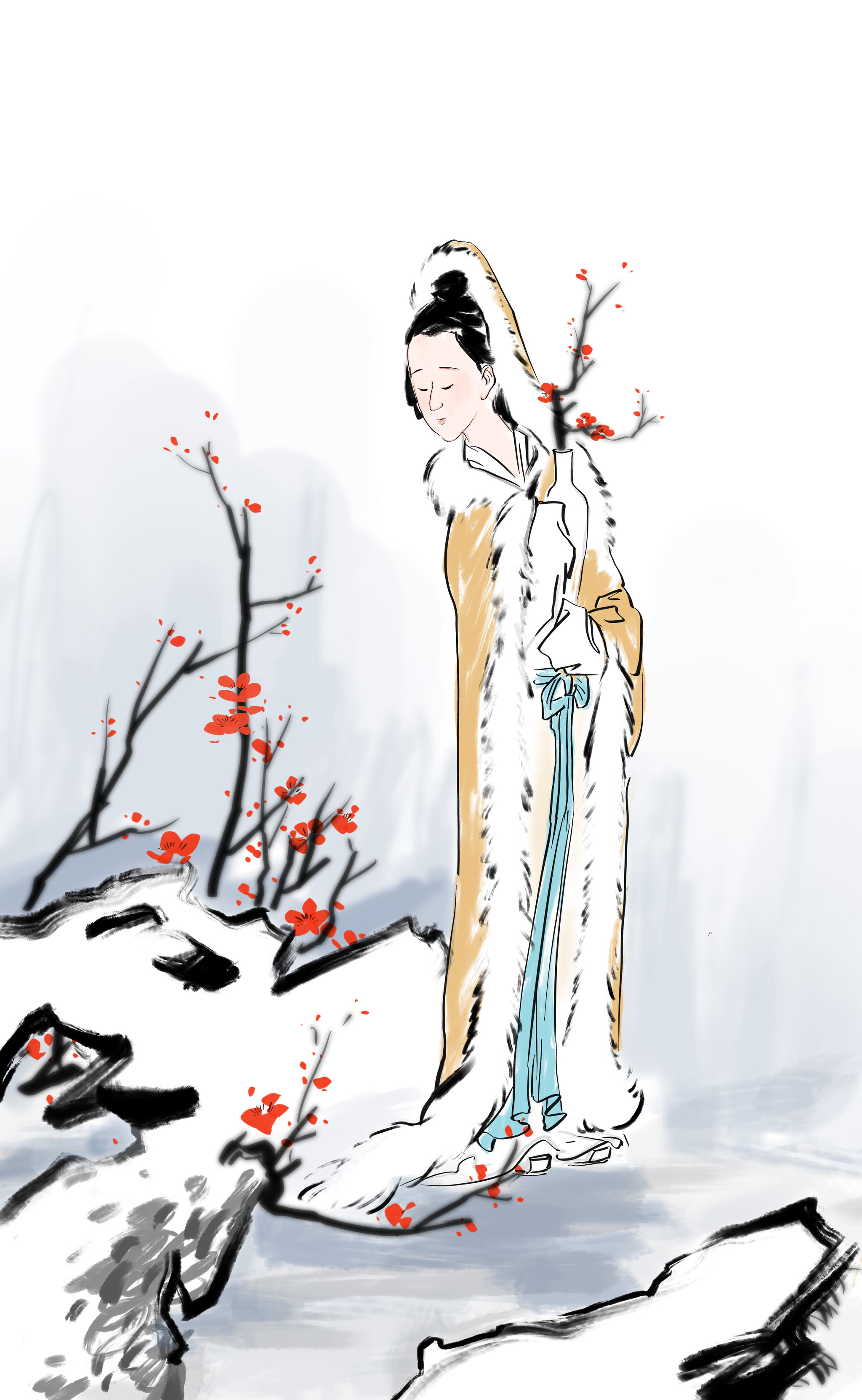 水墨国画古典诗词人物插图