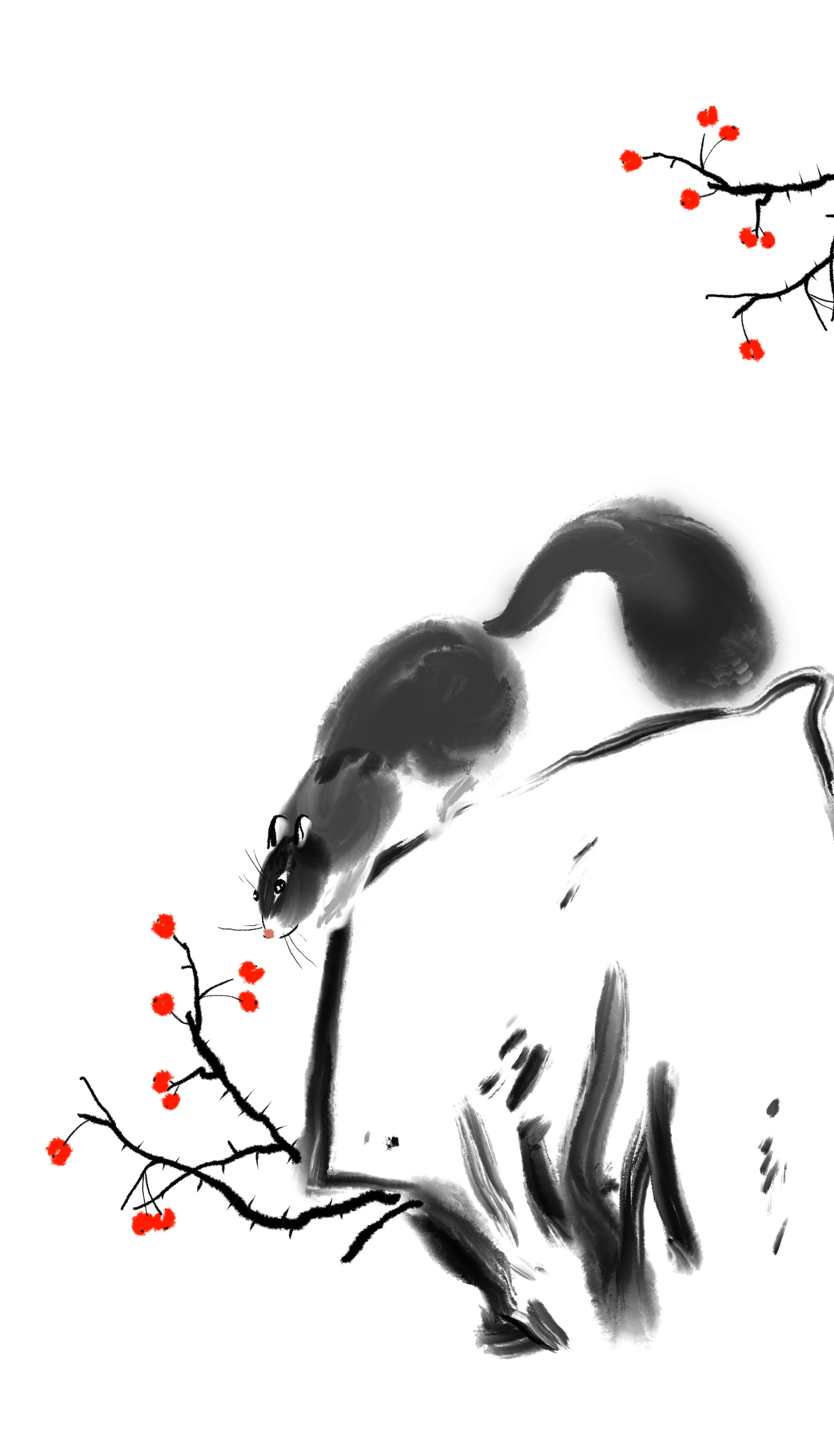 国风水墨画二十四节气插画素材