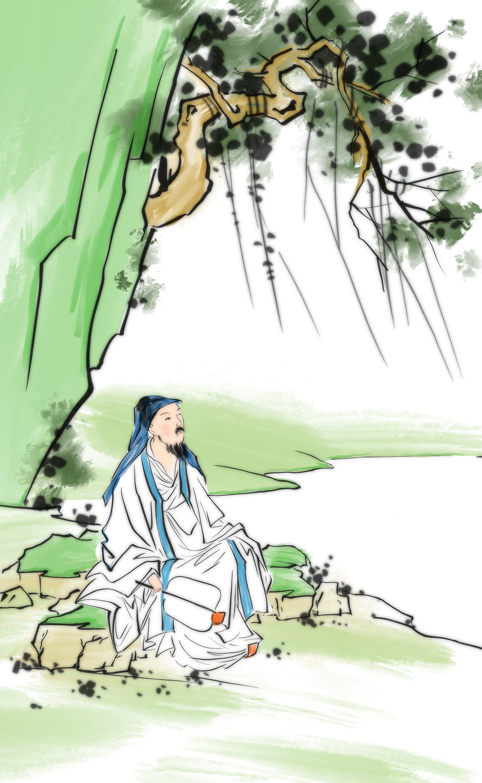 水墨国画古典诗词人物插图