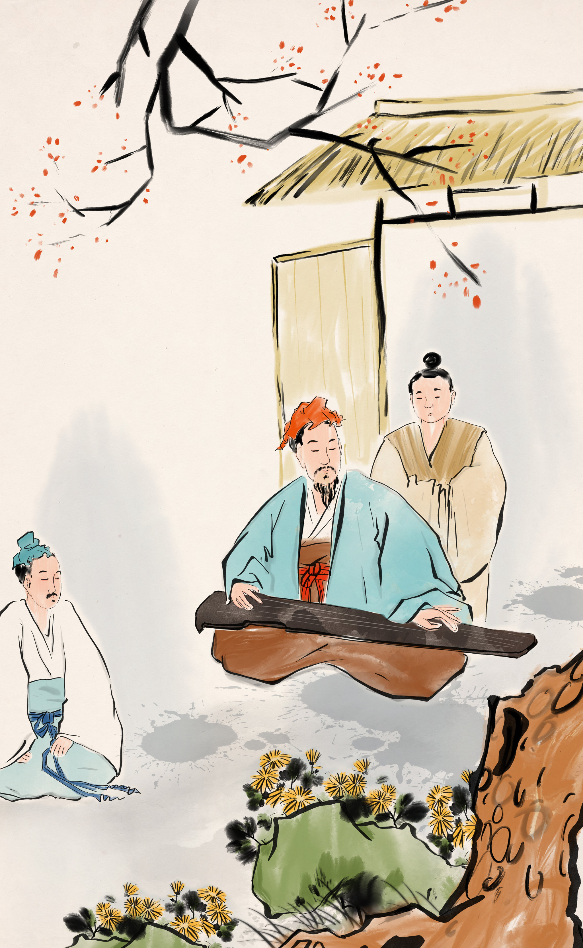 水墨国画古典诗词人物插图