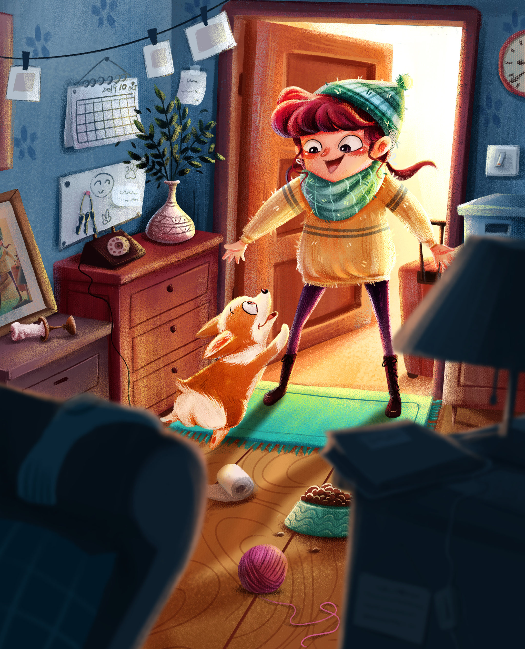 回到家开门的瞬间