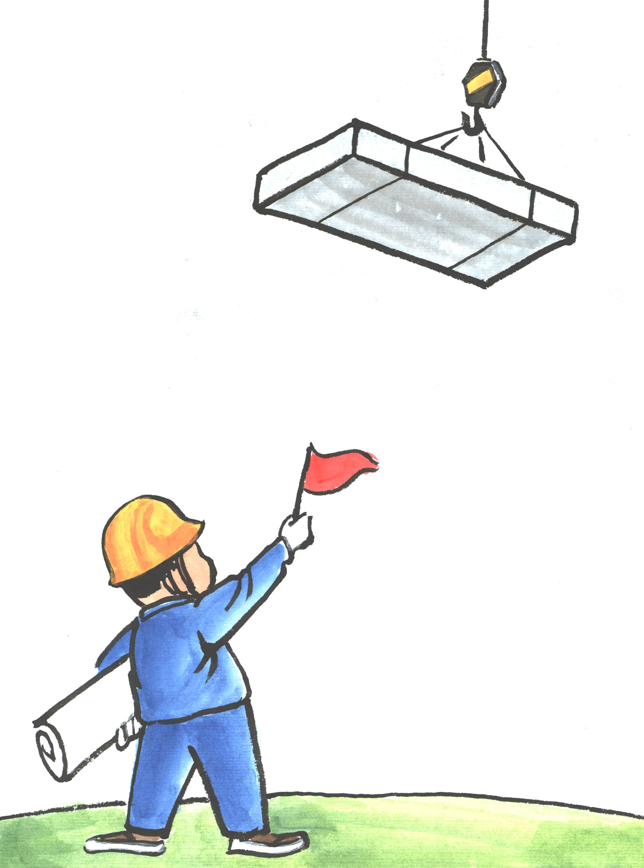 插画:指挥施工