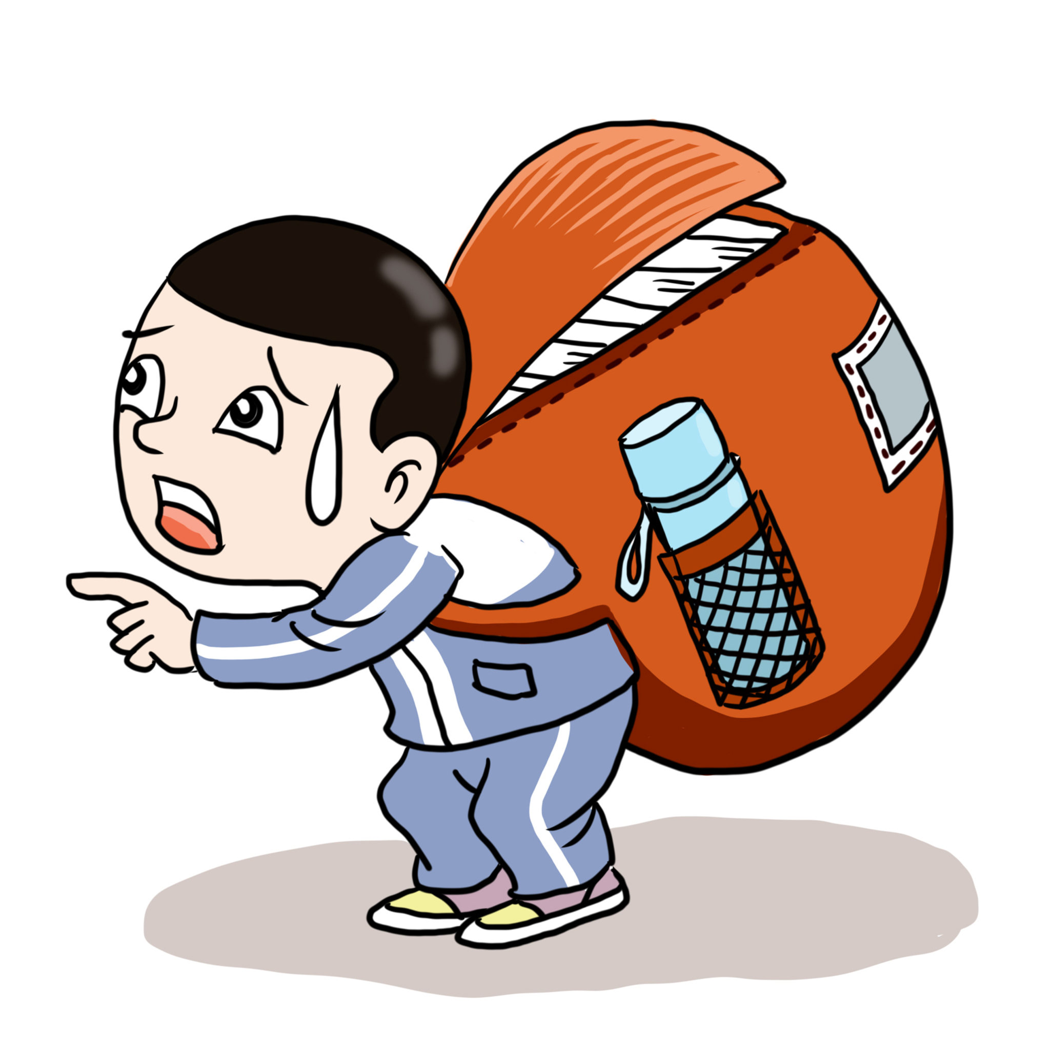 插画背书包的小学生