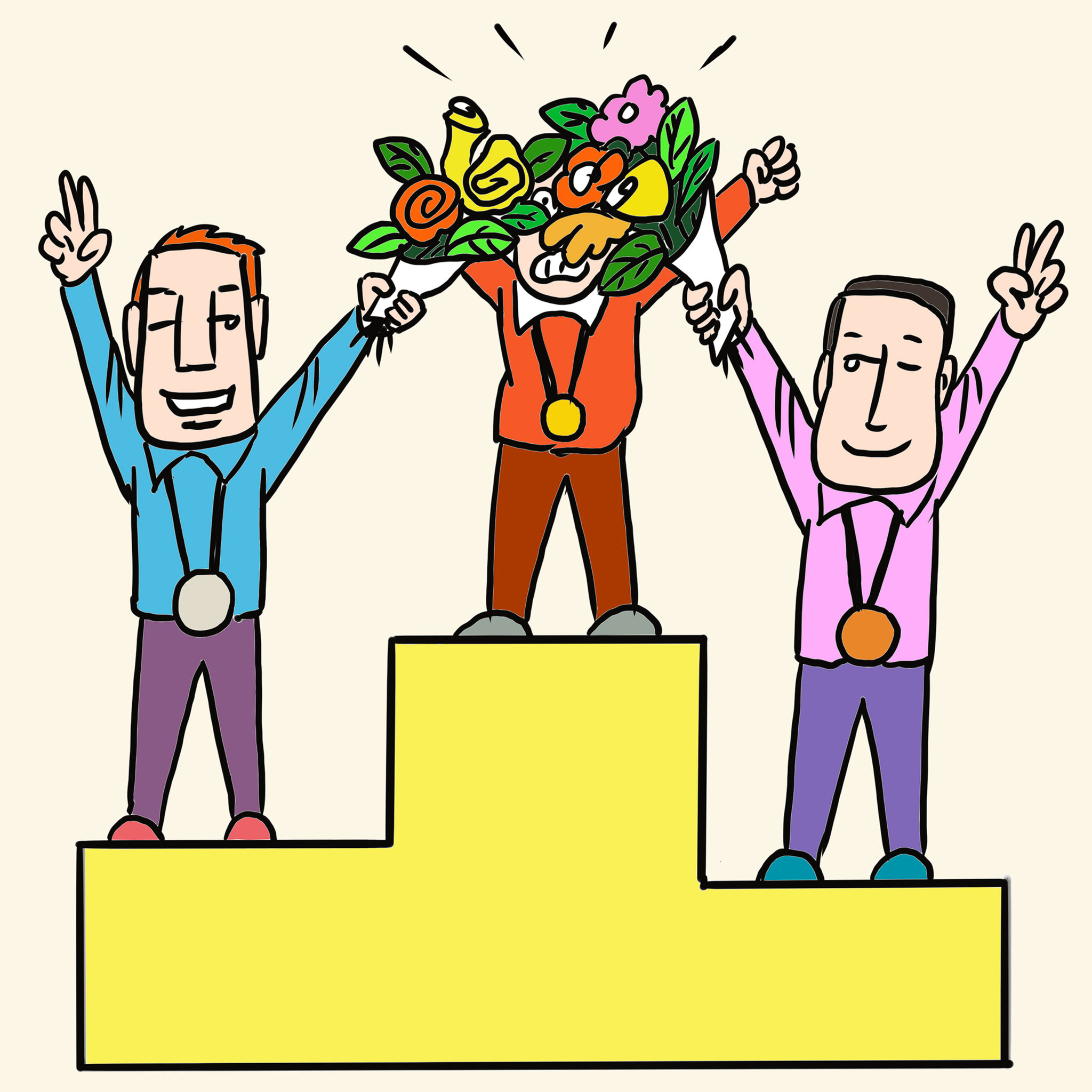 插画:54领奖台上