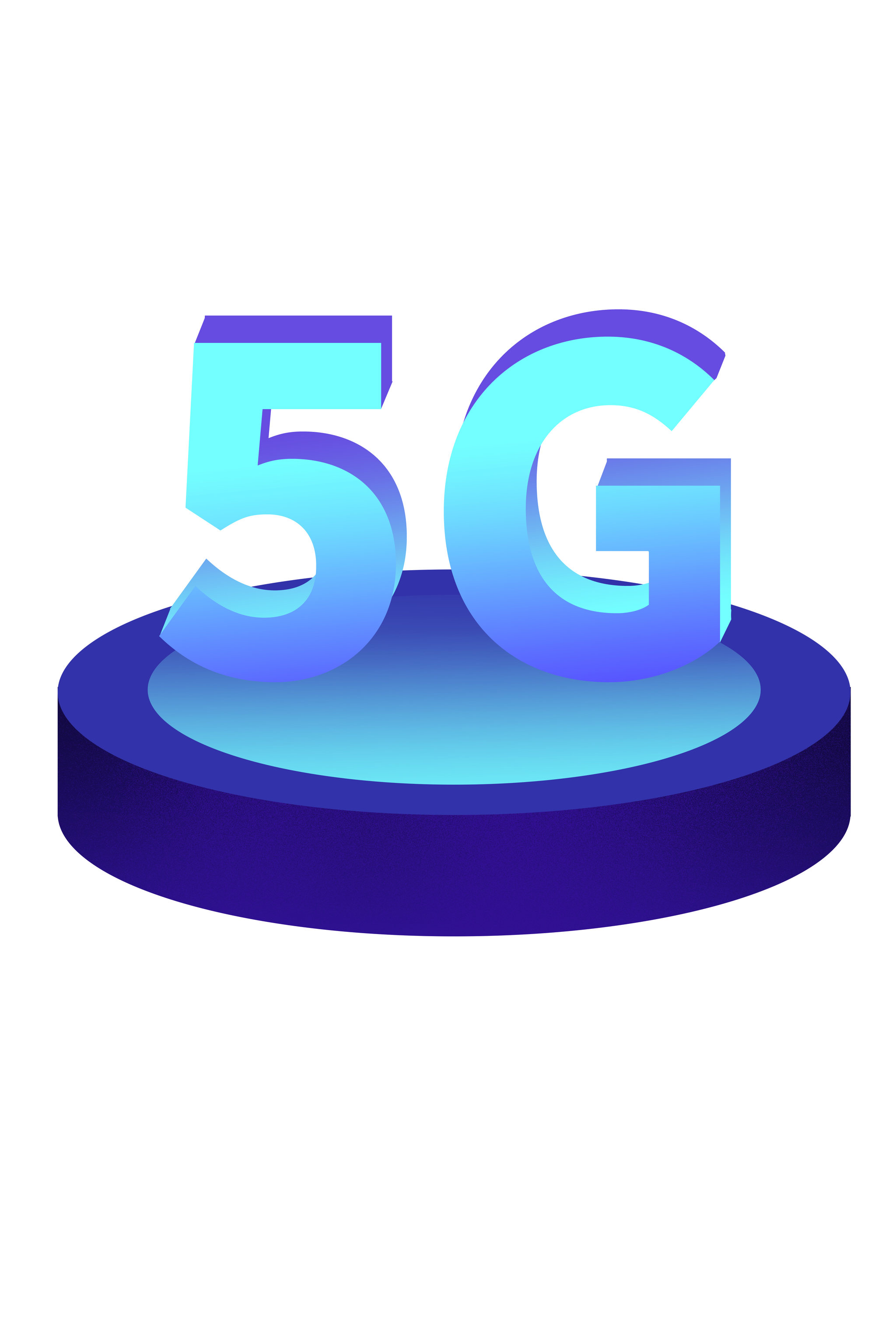 卡通手绘科技风5g时代海报插画