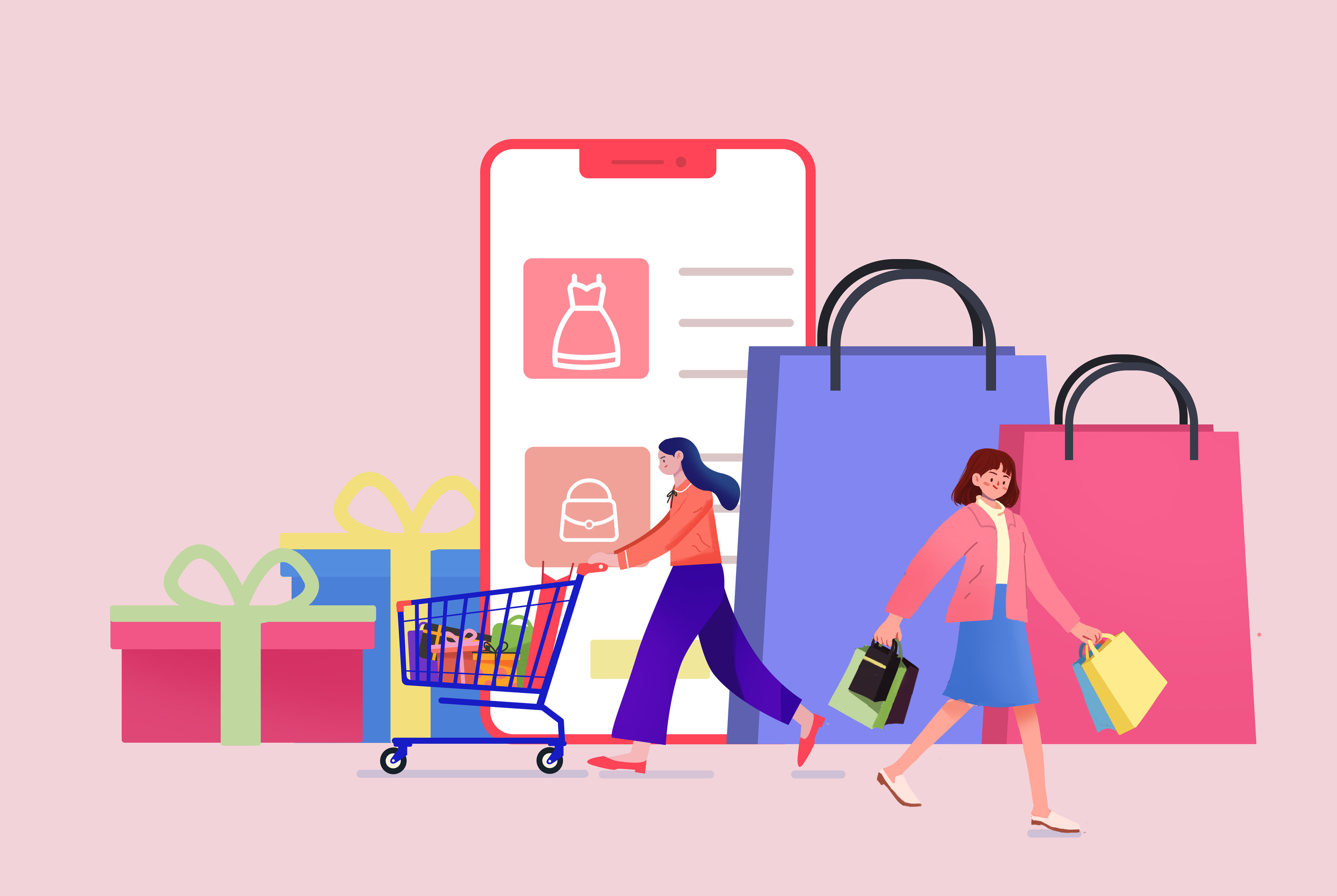 双十一购物女孩