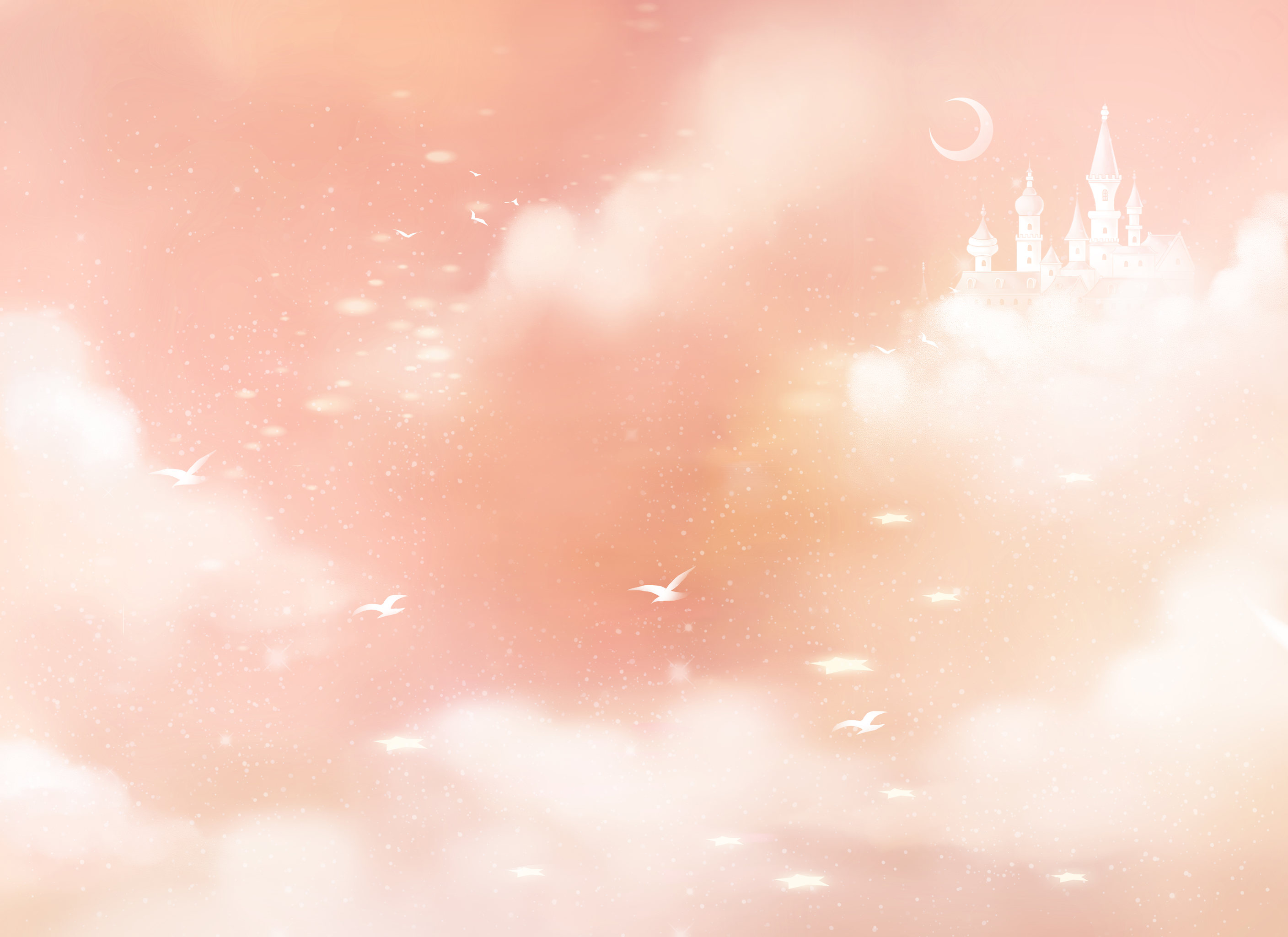 粉色天空城堡梦幻背景